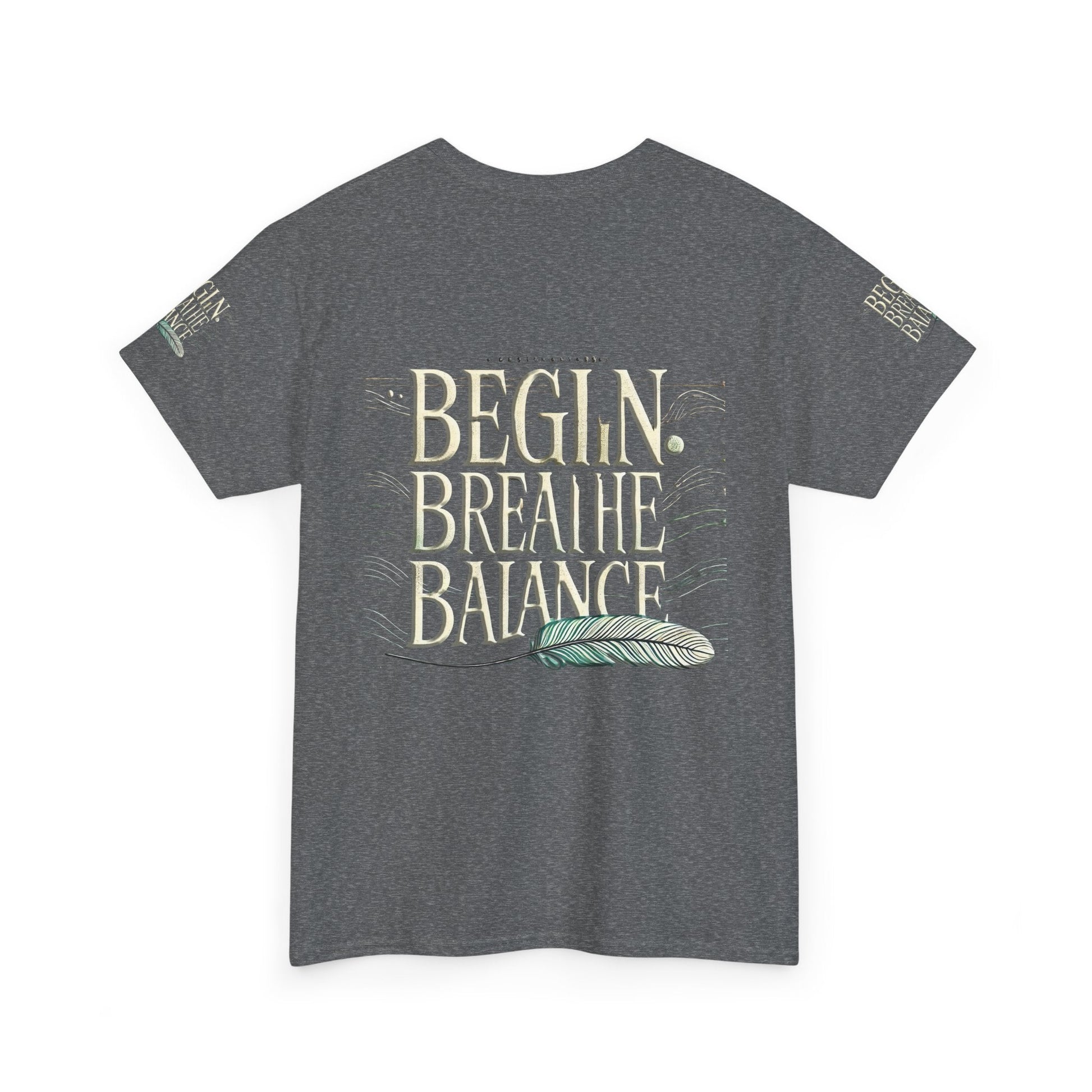 Unisex Heavy Cotton T-shirt  Begin Breathe Balance t-shirt for Comfort