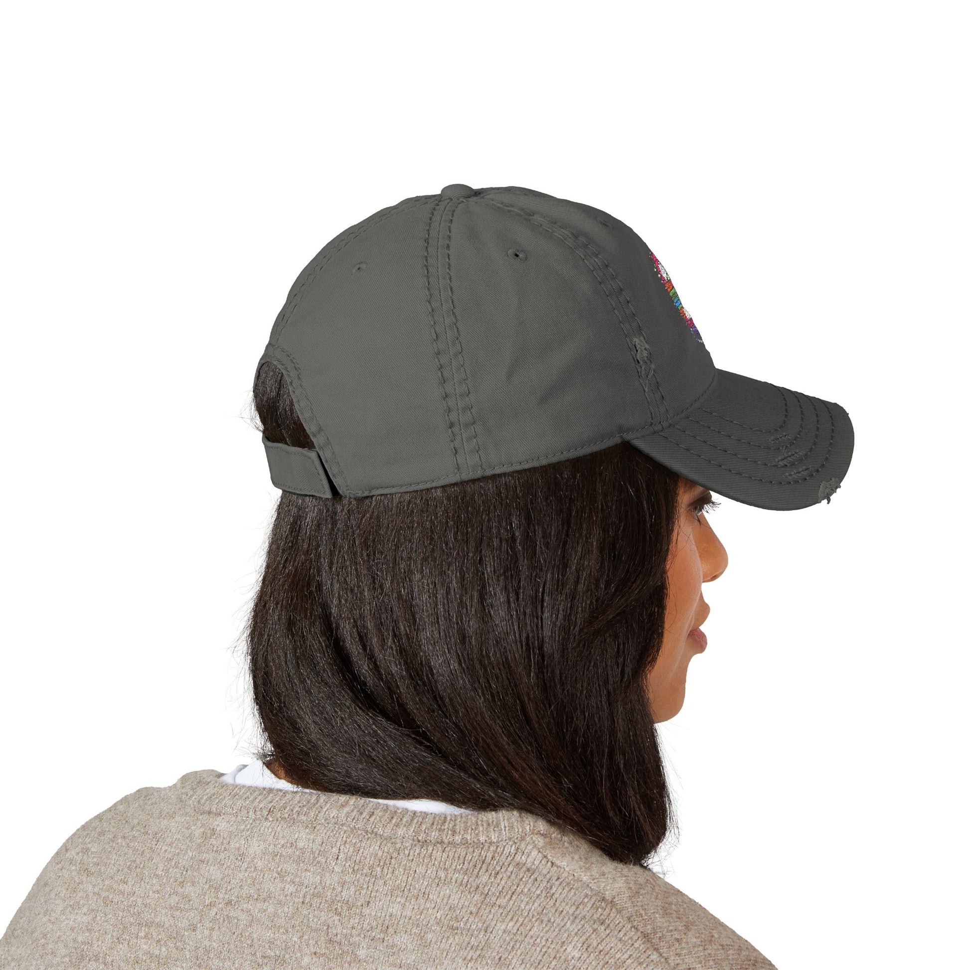 Distressed Dad Hat - Embroidered Casual Stylish Comfort for Everyday Wear