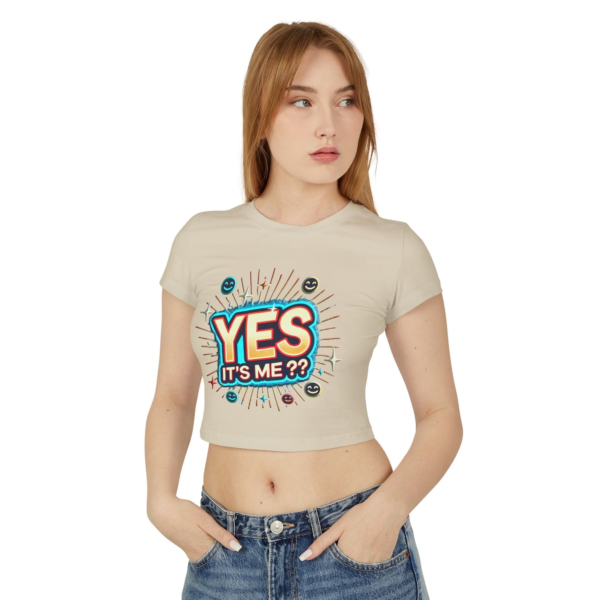 Womens Baby T-shirt "Yes it's me" Slim Fit Organic Cotton for Everyday