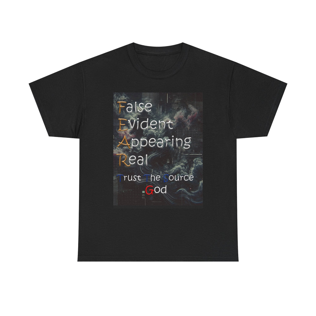 Inspirational Unisex Heavy Cotton T-shirt - False Evidence Appearing Real