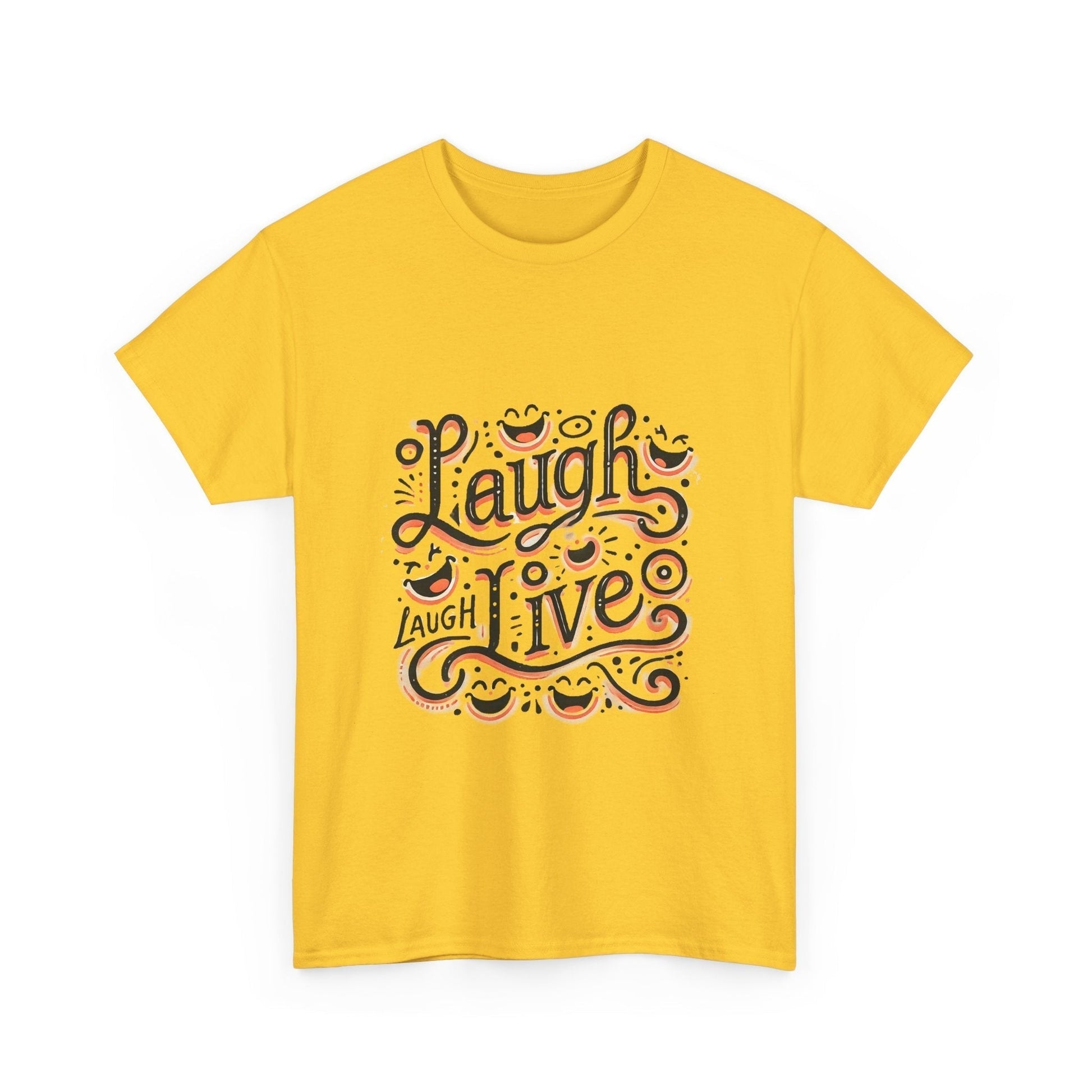 Unisex Heavy Cotton T-shirt  - Laugh Live III Built for Everyday Style