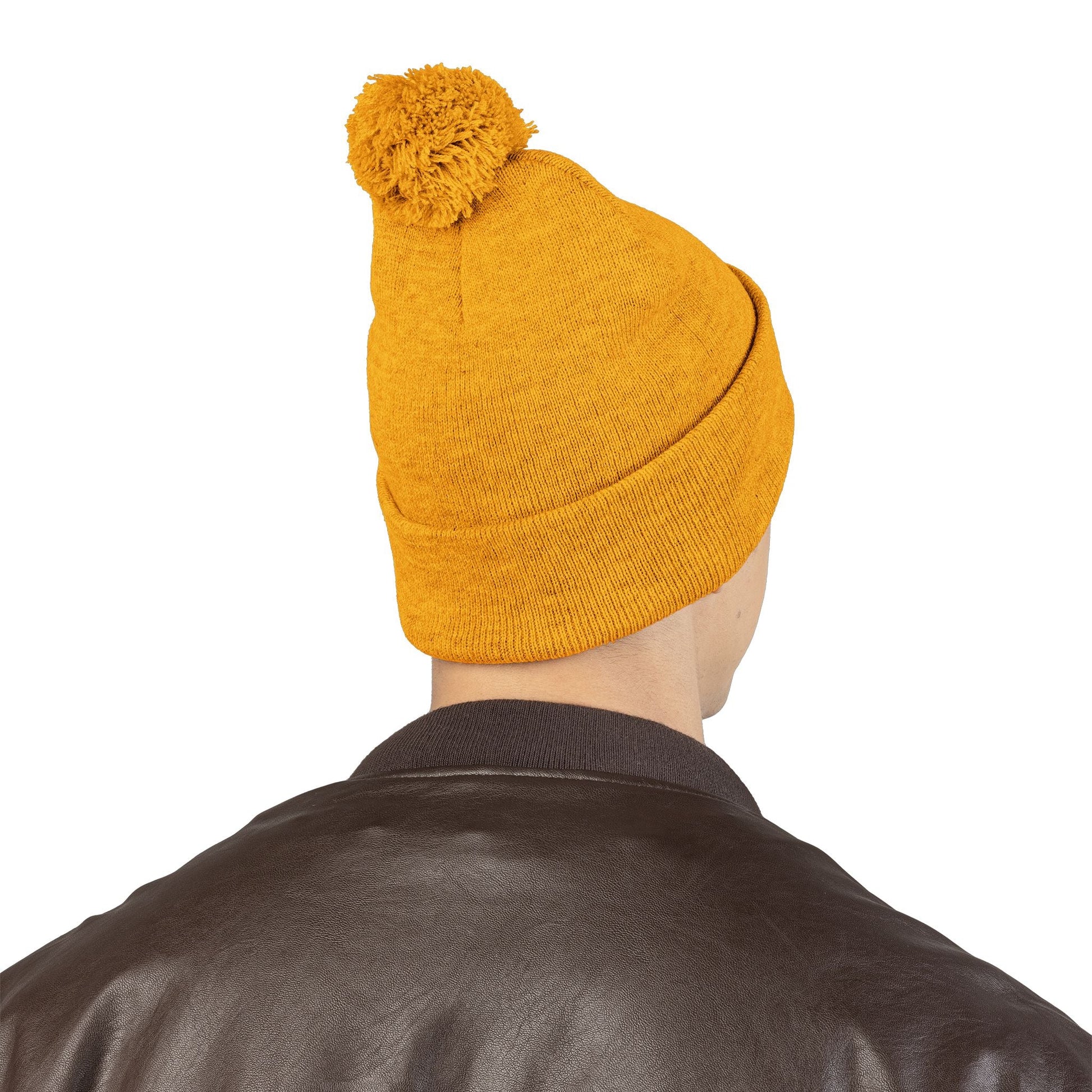 Embroidered Pom-Pom Knit Cap - Cozy Winter Beanie for All Seasons