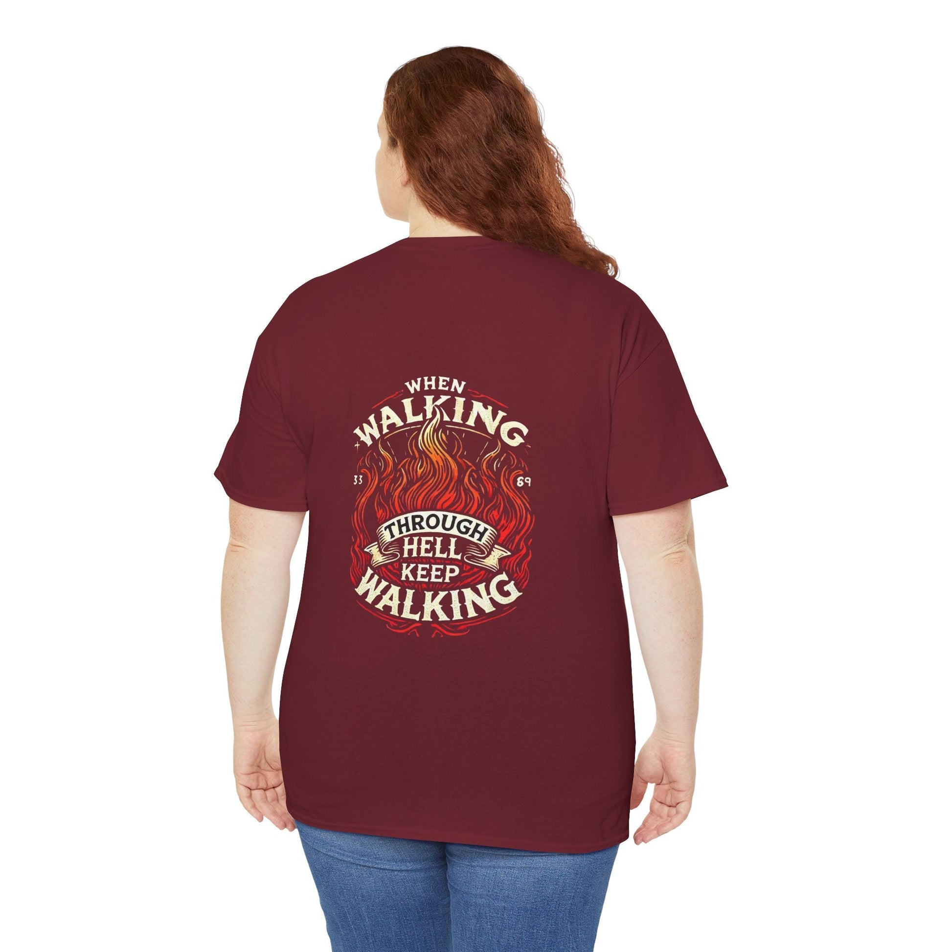 Unisex Heavy Cotton T-shirt - Walking Through Hell Keep Walking II