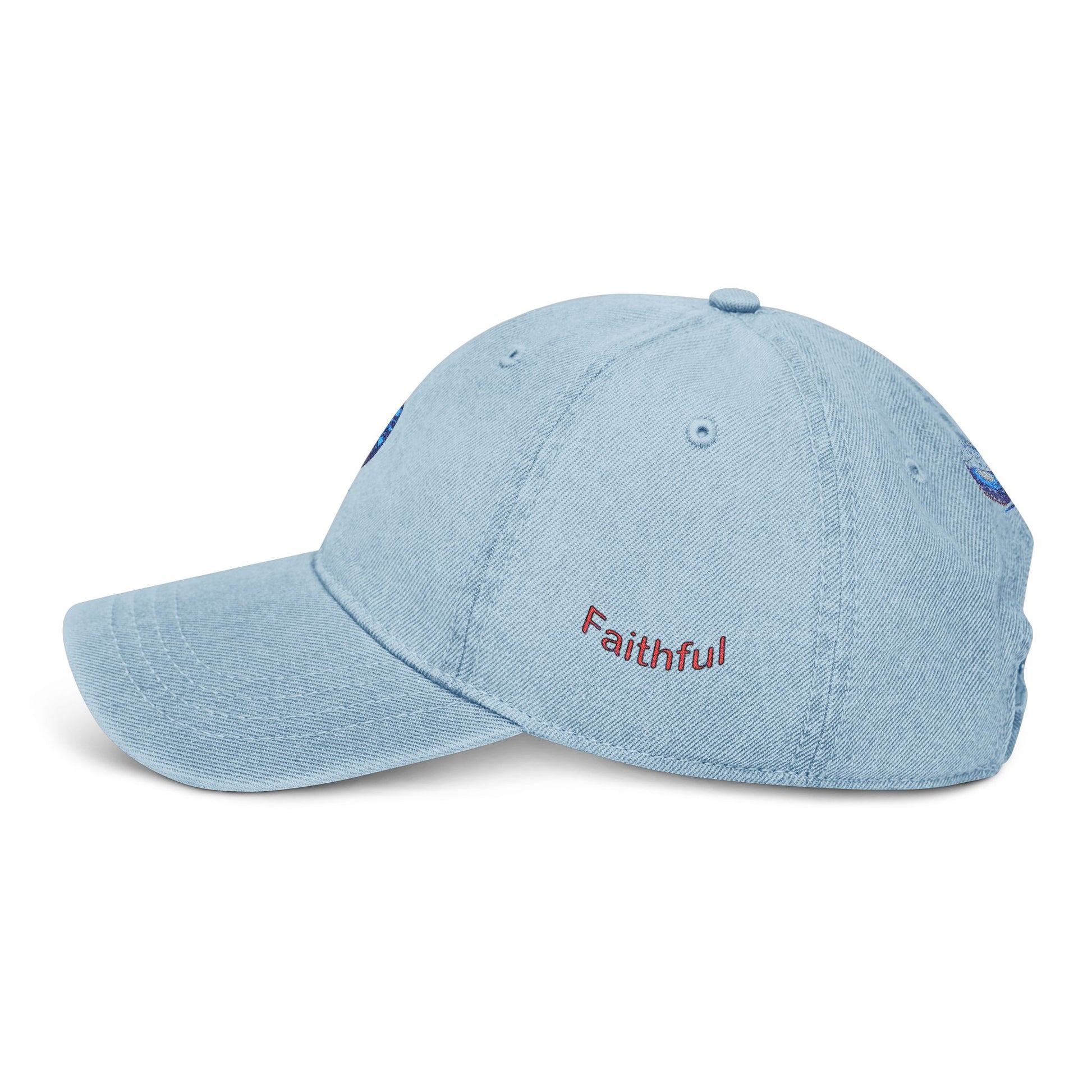 Denim Hat Faithful - Stylish Embroidered Cap Vintage-Inspired Style