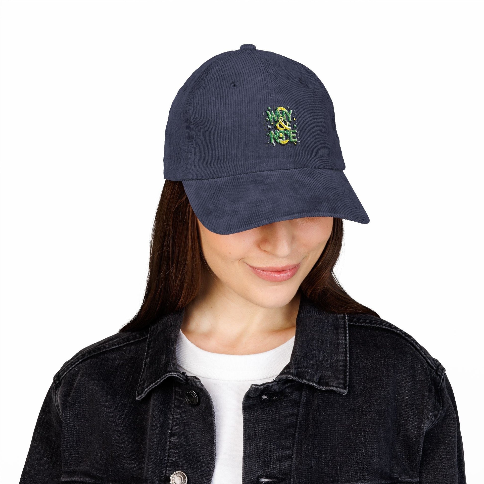 Vintage Corduroy Cap with Embroidery - Stylish Retro Hat for Every Occasion