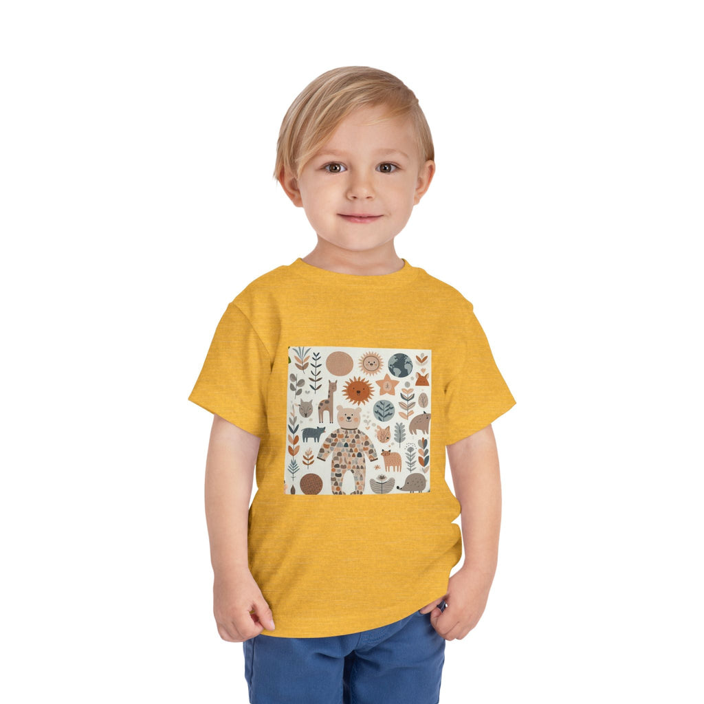 Eco-Friendly Toddler Short Sleeve T-shirt - with Nature Print