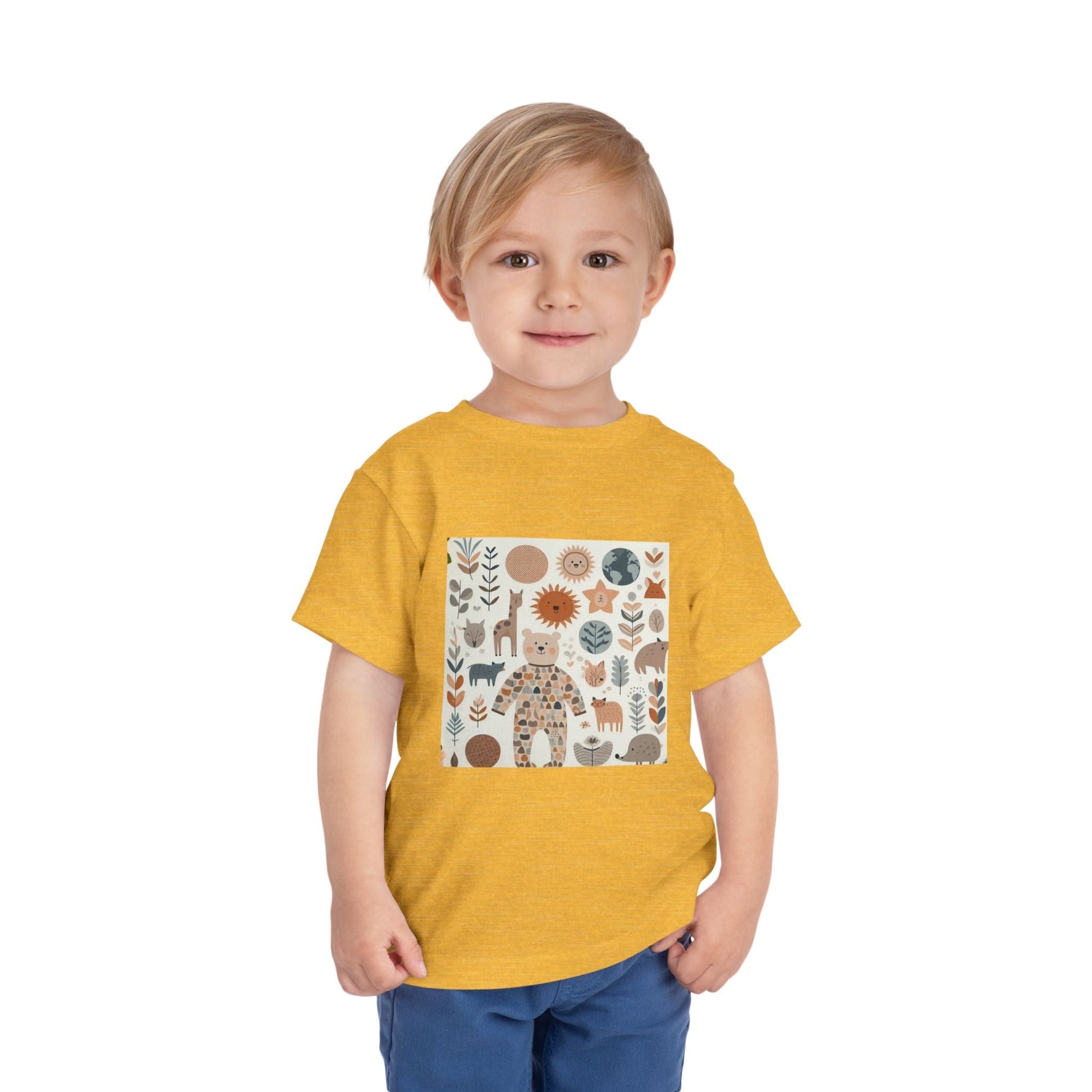 Eco-Friendly Toddler Short Sleeve T-shirt - with Nature Print