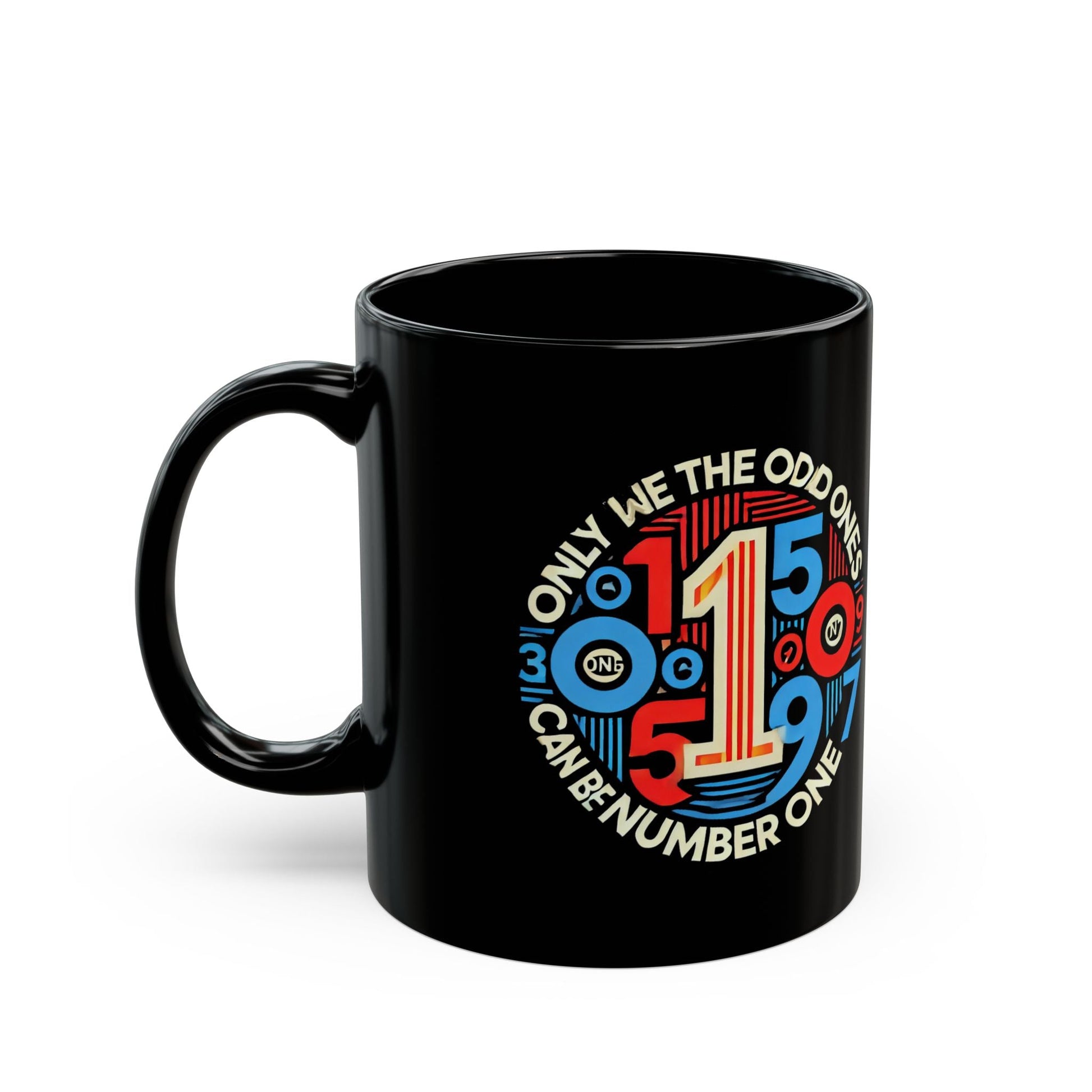 Unique Odd Numbers Black Mug - 11oz & 15oz - Gift for Coffee Lovers