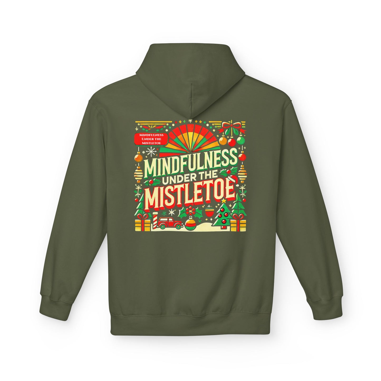 Unisex Midweight Softstyle Fleece Hoodie " Mindfulness Under the Mistletoe "