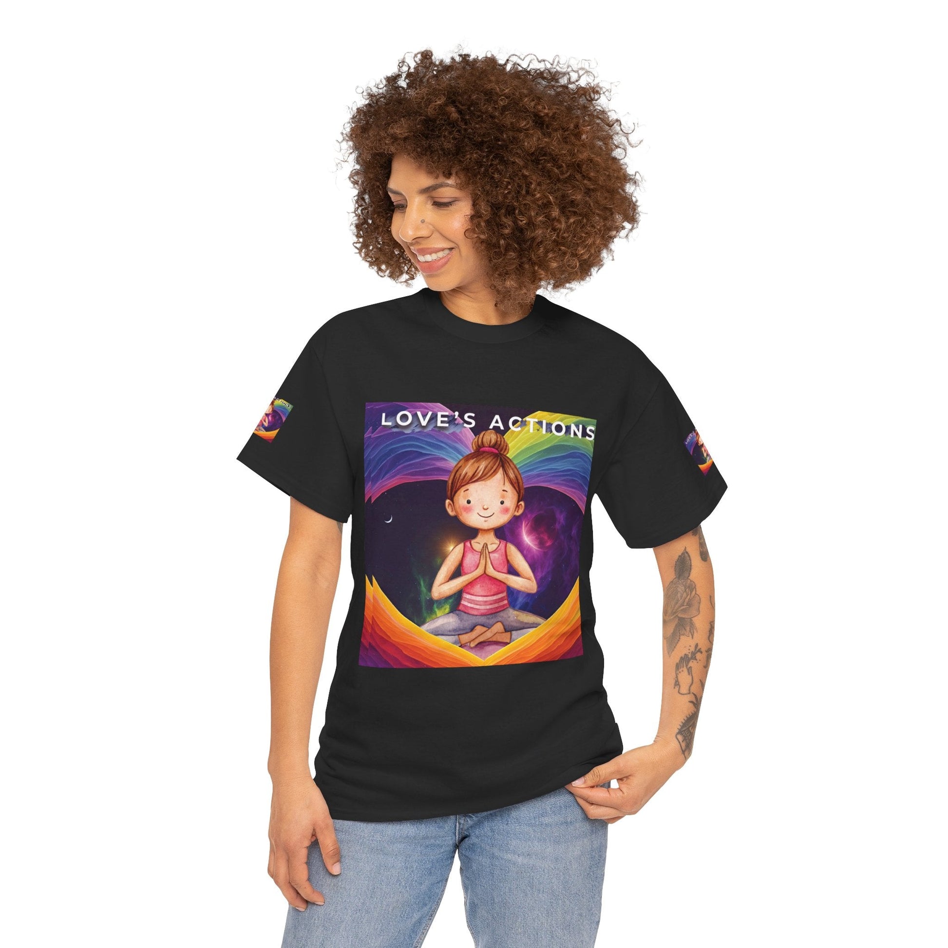 Unisex Heavy Cotton T-shirt - Love's Action Book Cover - Meet Lily