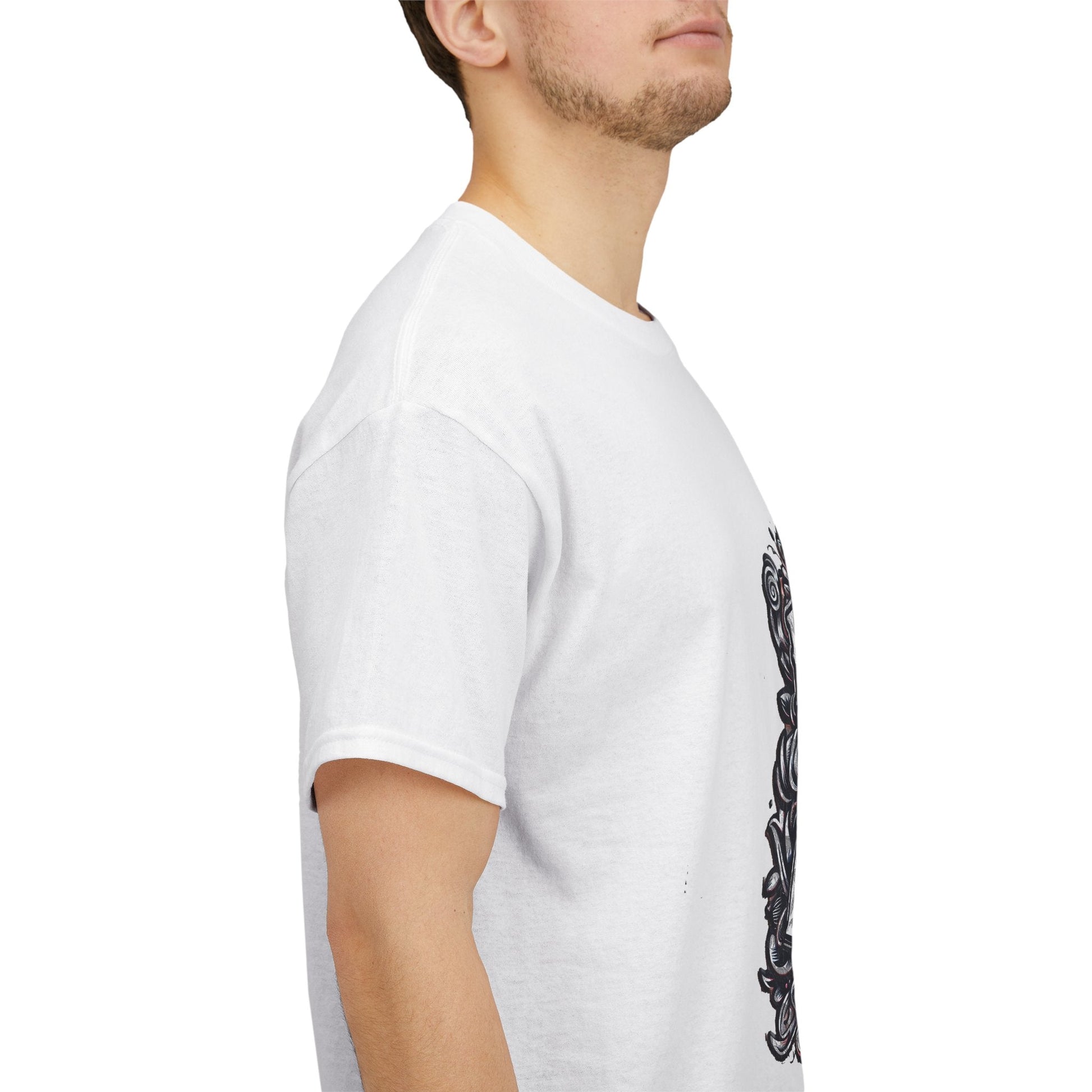 Unisex Heavy Cotton T-shirt - Laugh Hard - B&W Classic Comfort