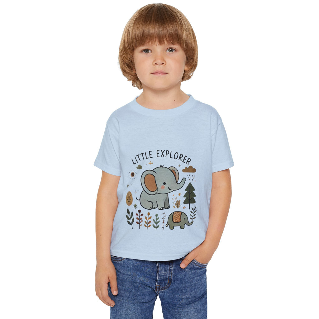 Little Explorer Toddler T-Shirt - Cute Elephant & Turtle Design