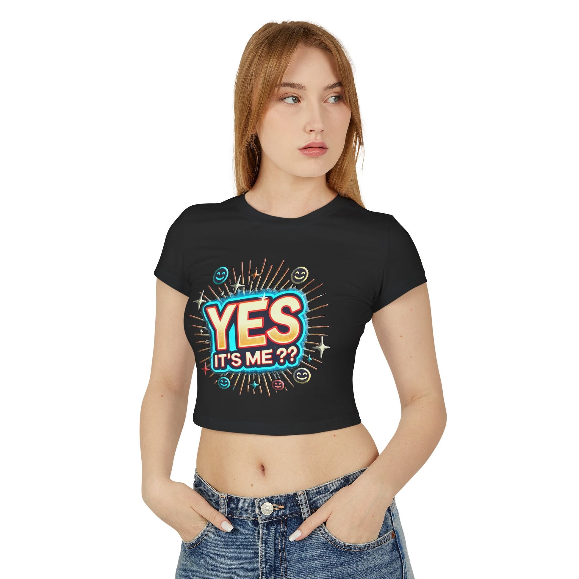 Womens Baby T-shirt "Yes it's me" Slim Fit Organic Cotton for Everyday