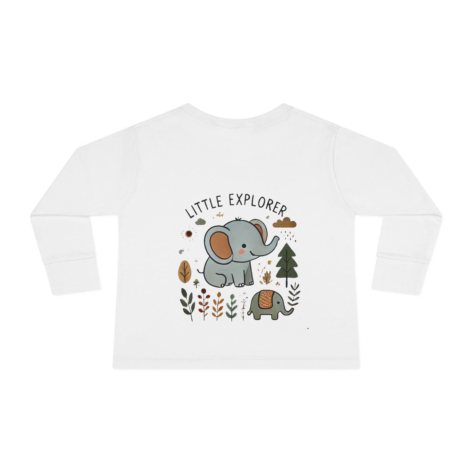 Toddler Long Sleeve T-shirt - Little Explorer Elephant Design
