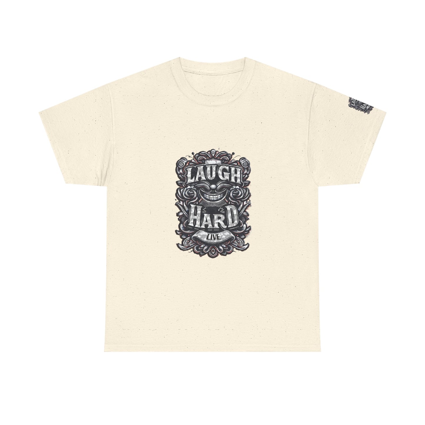 Unisex Heavy Cotton Tee " Laugh Hard" B&W