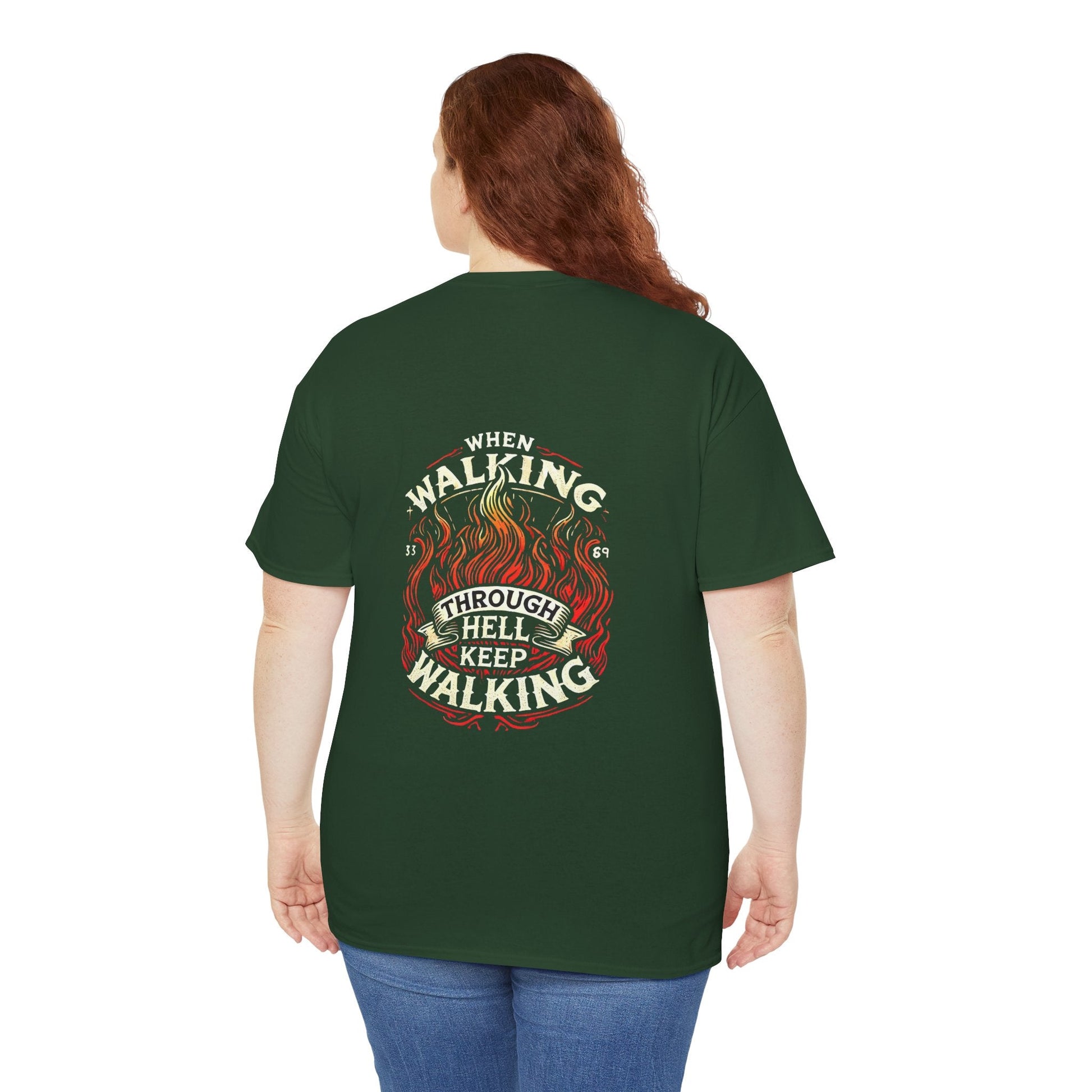 Unisex Heavy Cotton T-shirt - Walking Through Hell Keep Walking II