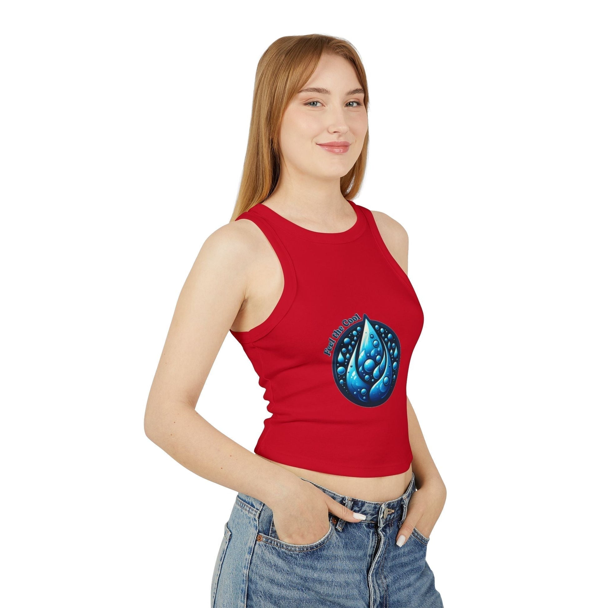 Womens Micro Rib Racer Tank Top