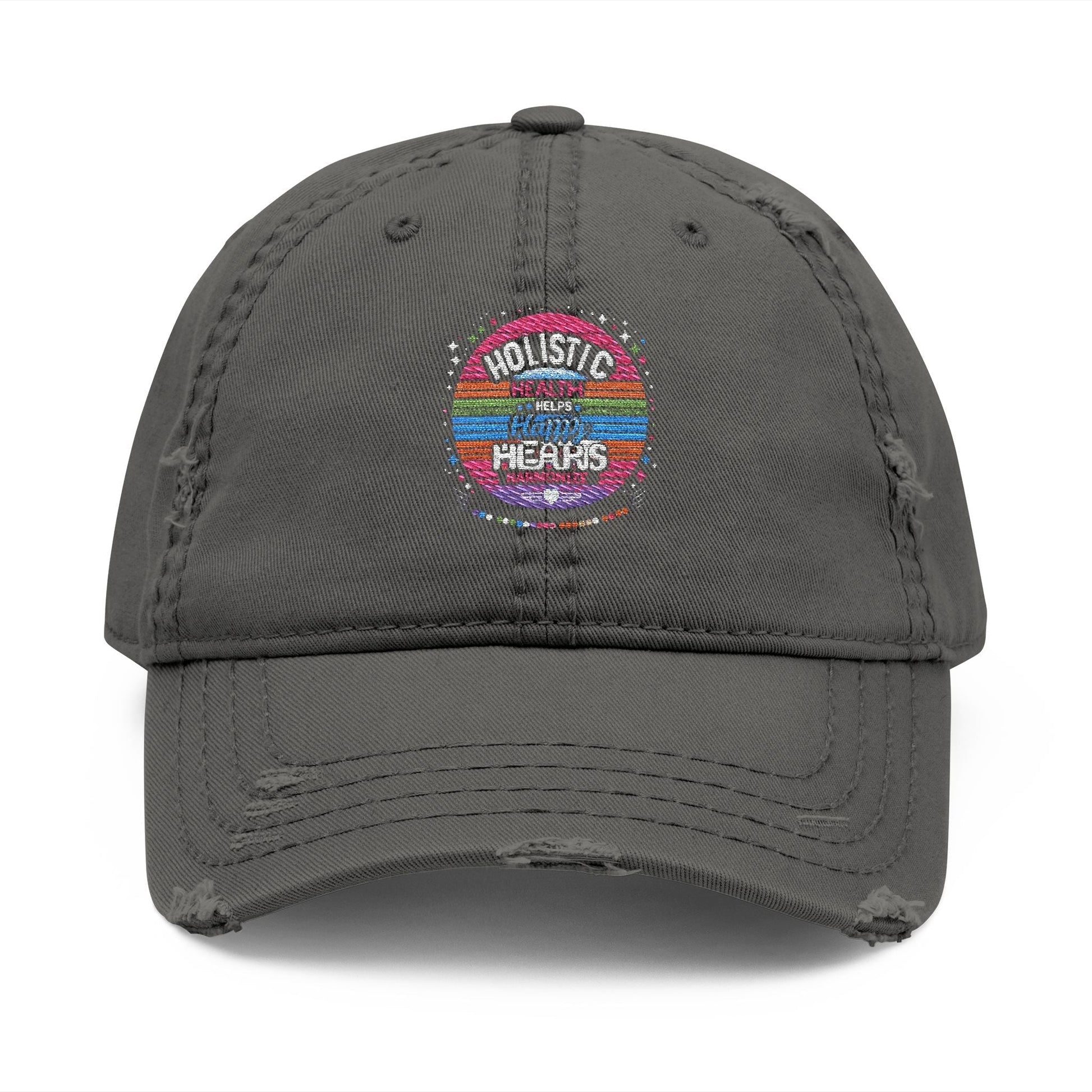HDistressed Dad Hat - Embroidered Casual Stylish Comfort for Everyday Wearolistic Heads Distressed Dad Hat - Embroidered Casual Cap
