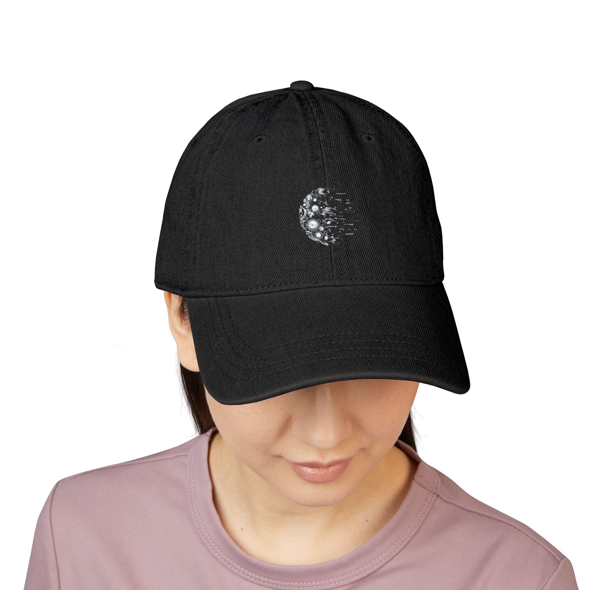 Cosmic Embroidered Denim Hat - This to will Passs black collection
