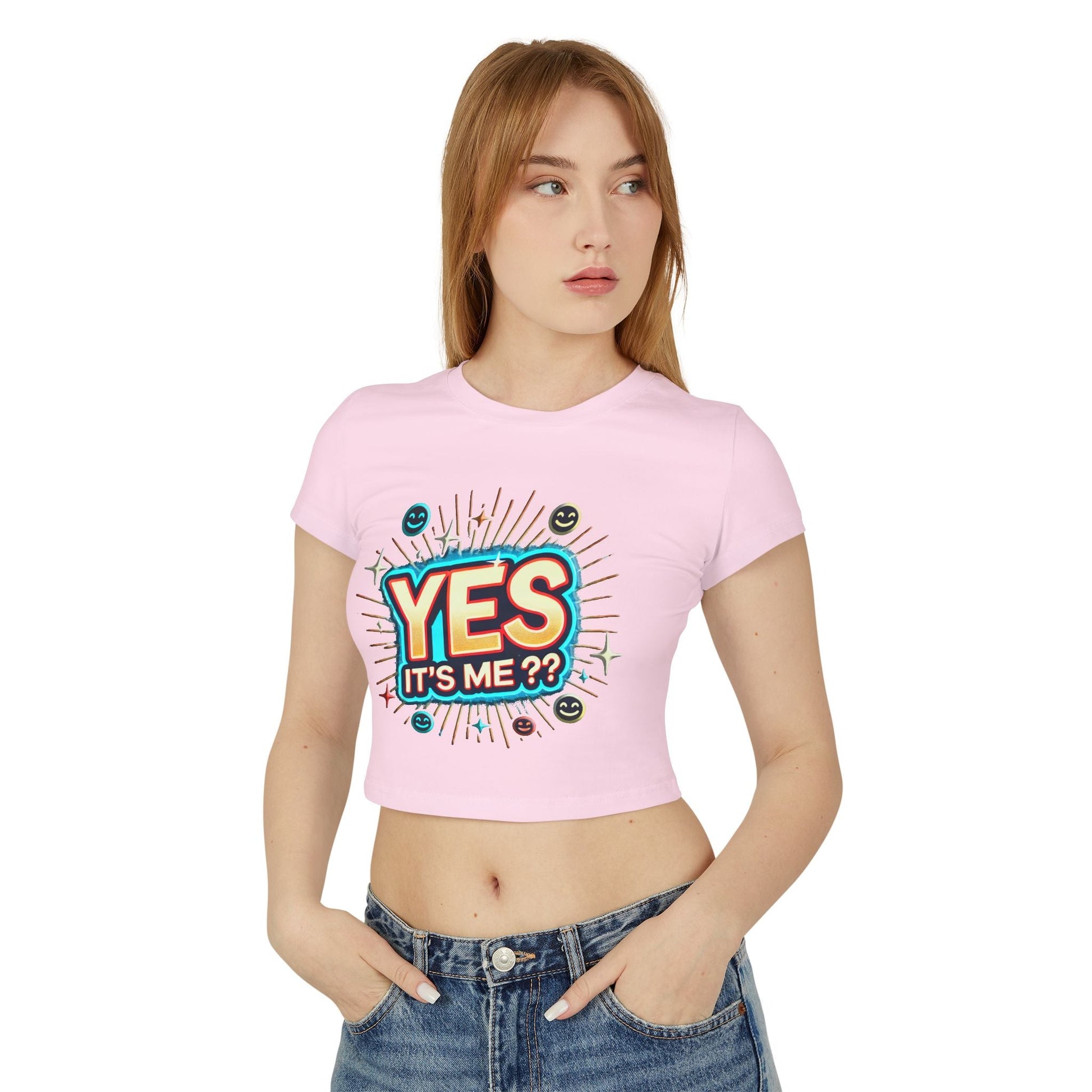Womens Baby T-shirt "Yes it's me" Slim Fit Organic Cotton for Everyday