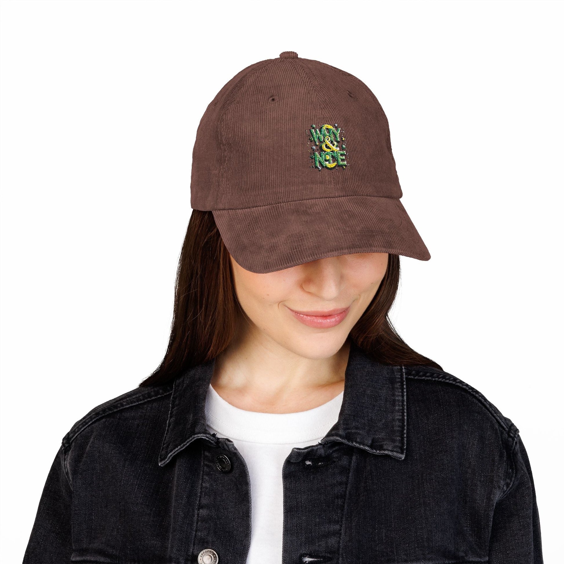 Vintage Corduroy Cap with Embroidery - Stylish Retro Hat for Every Occasion