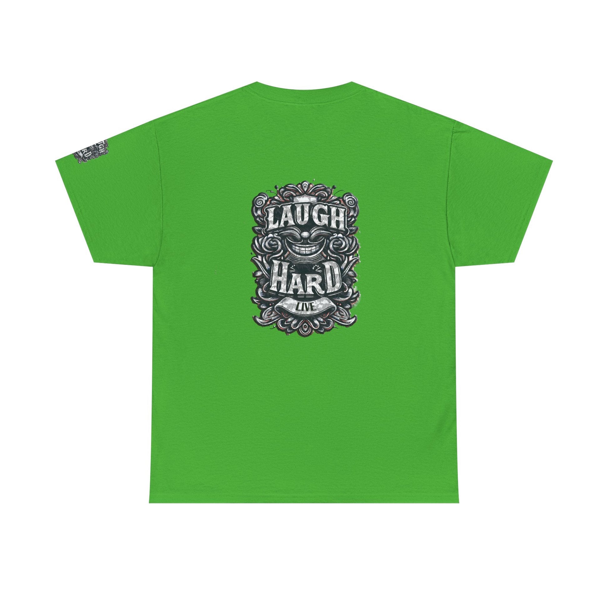 Unisex Heavy Cotton T-shirt - Laugh Hard - B&W Classic Comfort