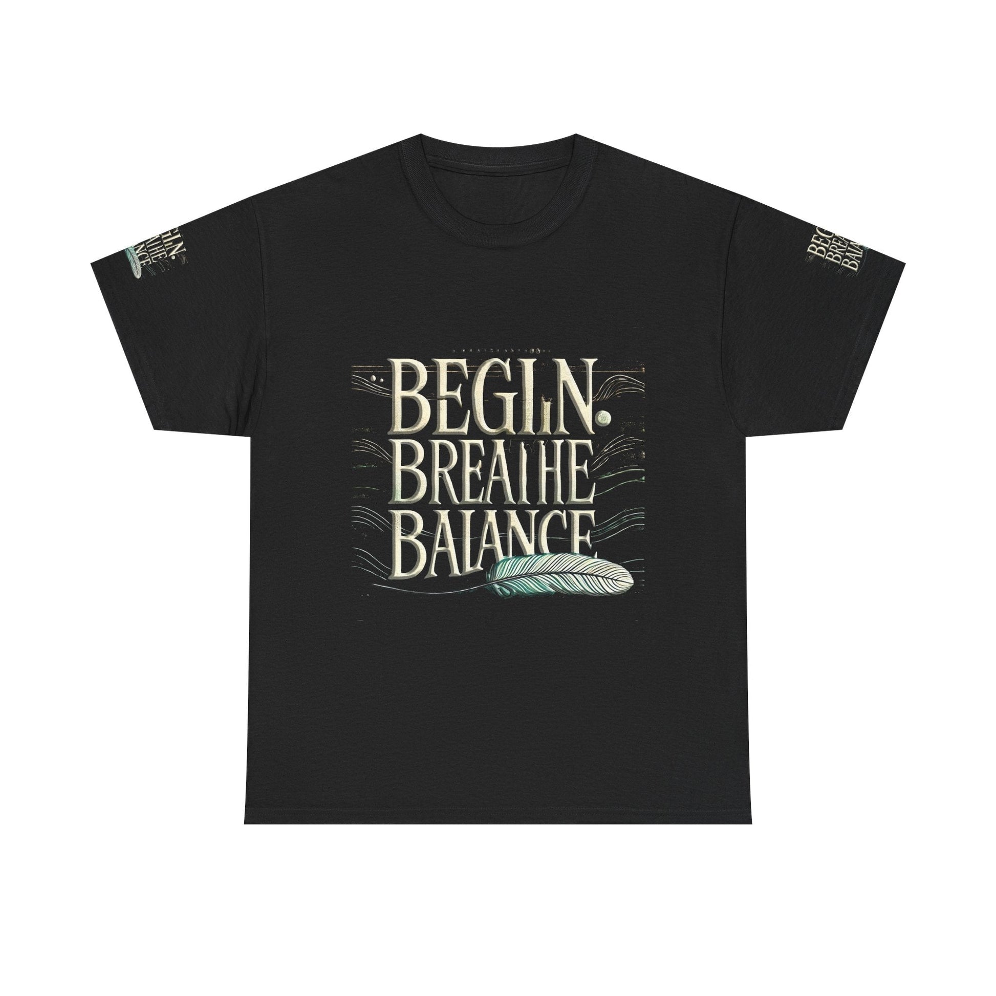 Unisex Heavy Cotton t-shirt  Begin Breathe Balance t-shirt for Comfort