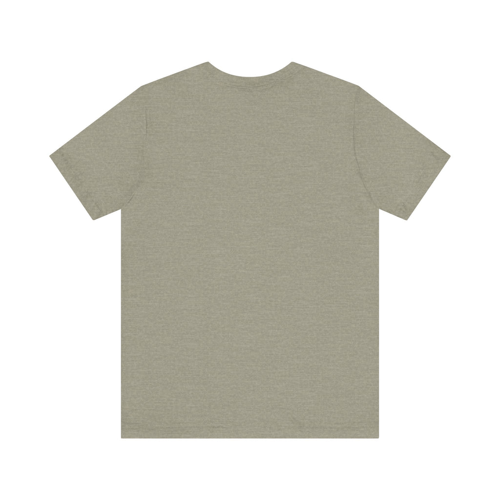 Unisex Jersey Short Sleeve T-shirt in light green, back view.
