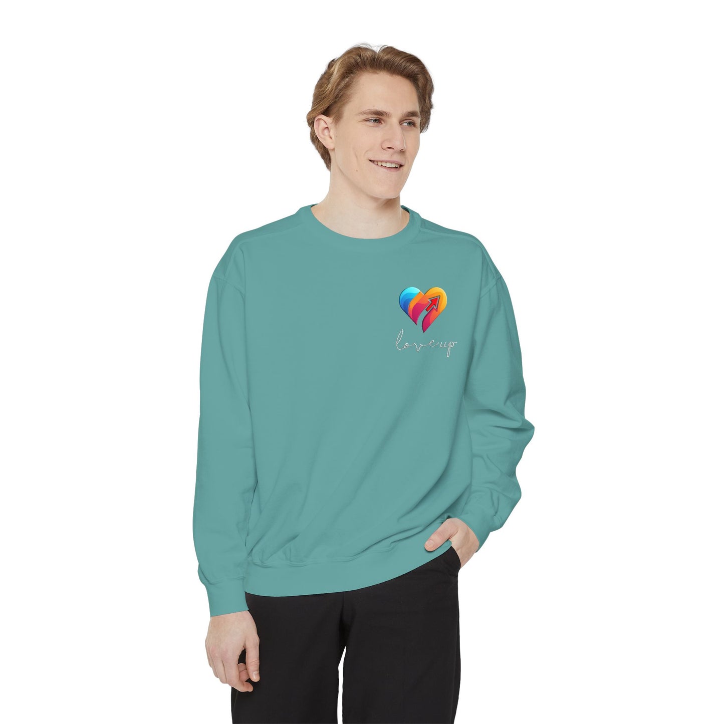 Unisex Garment-Dyed Sweatshirt " Love's Up"