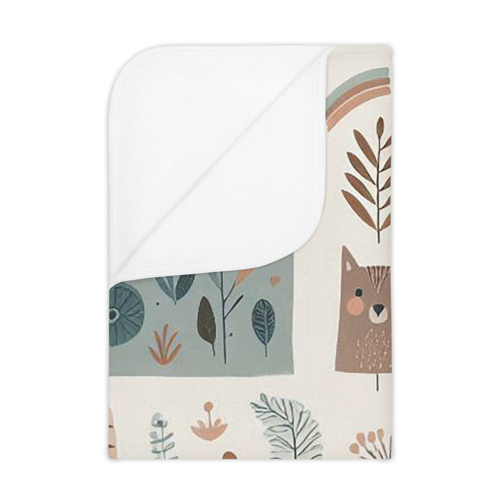 Whimsical Animal Toddler Blanket with charming design and vibrant colors.