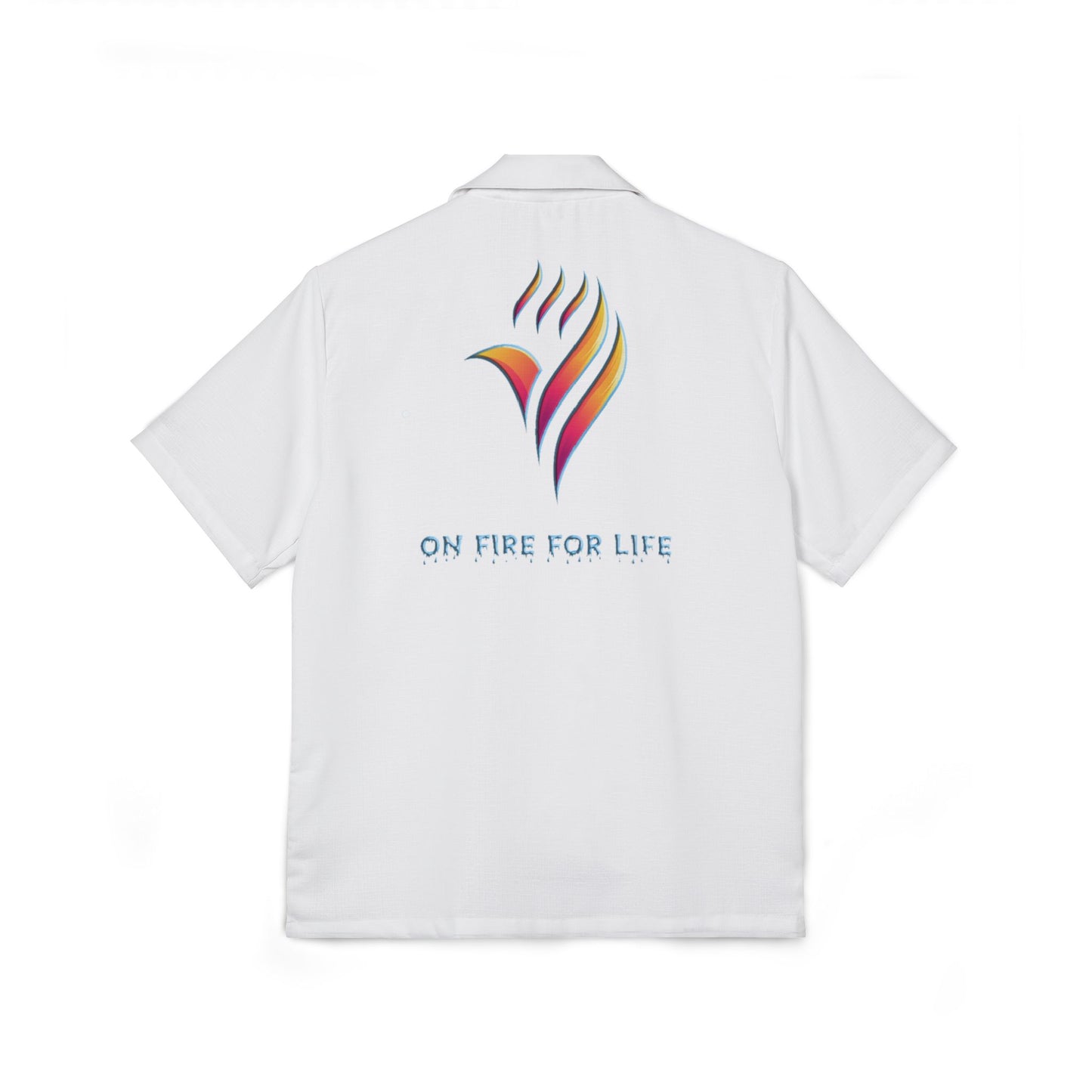 Men's Hawaiian Camp Shirt (AOP) " On Fire for Life"