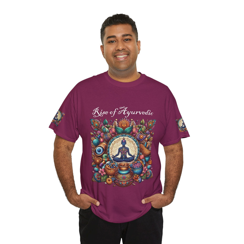 Unisex Heavy Cotton T-shirt - Rediscover 5000 years Ayurvedic Designs