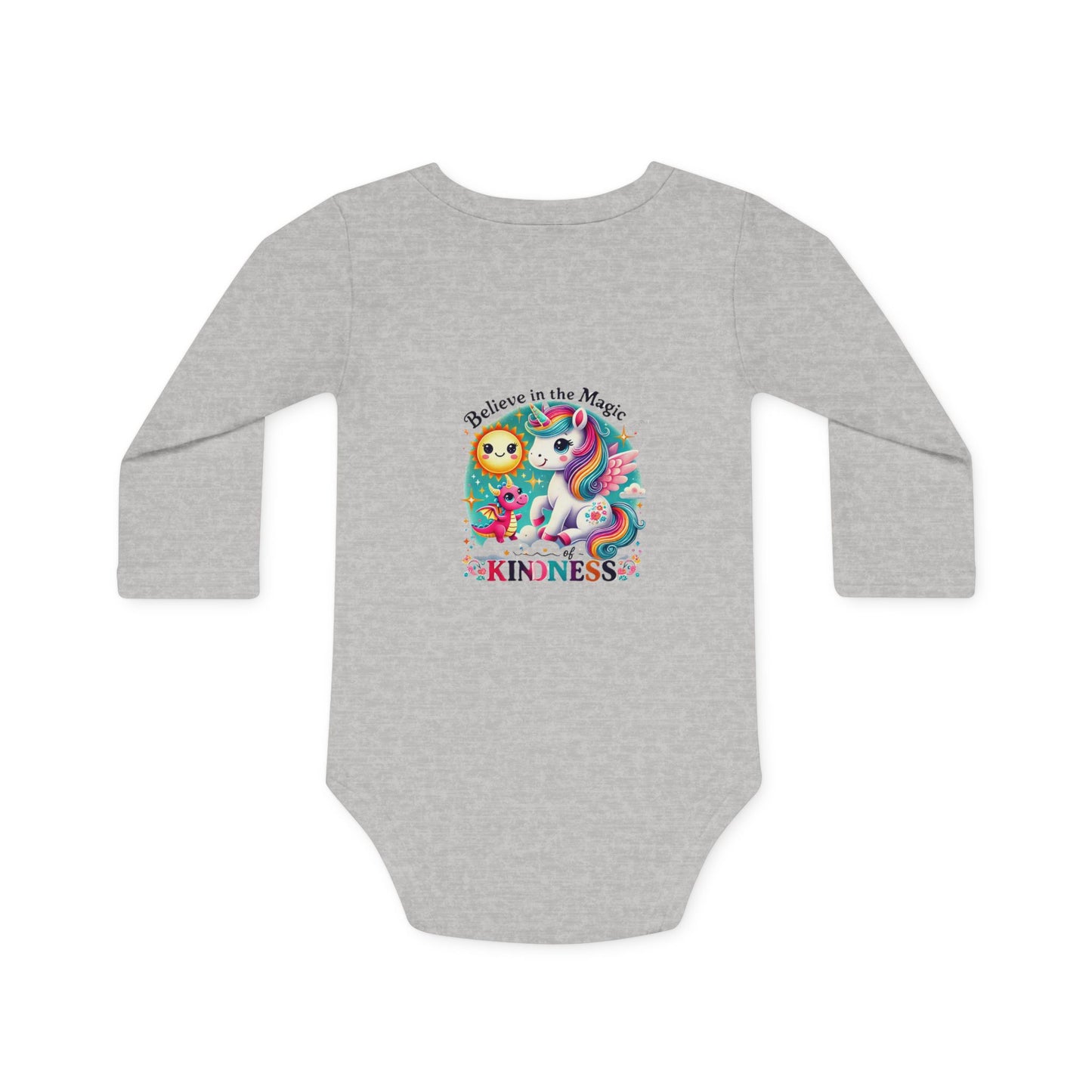 Baby Long-Sleeve Organic Bodysuit"Believe in the Magic of Kindness"