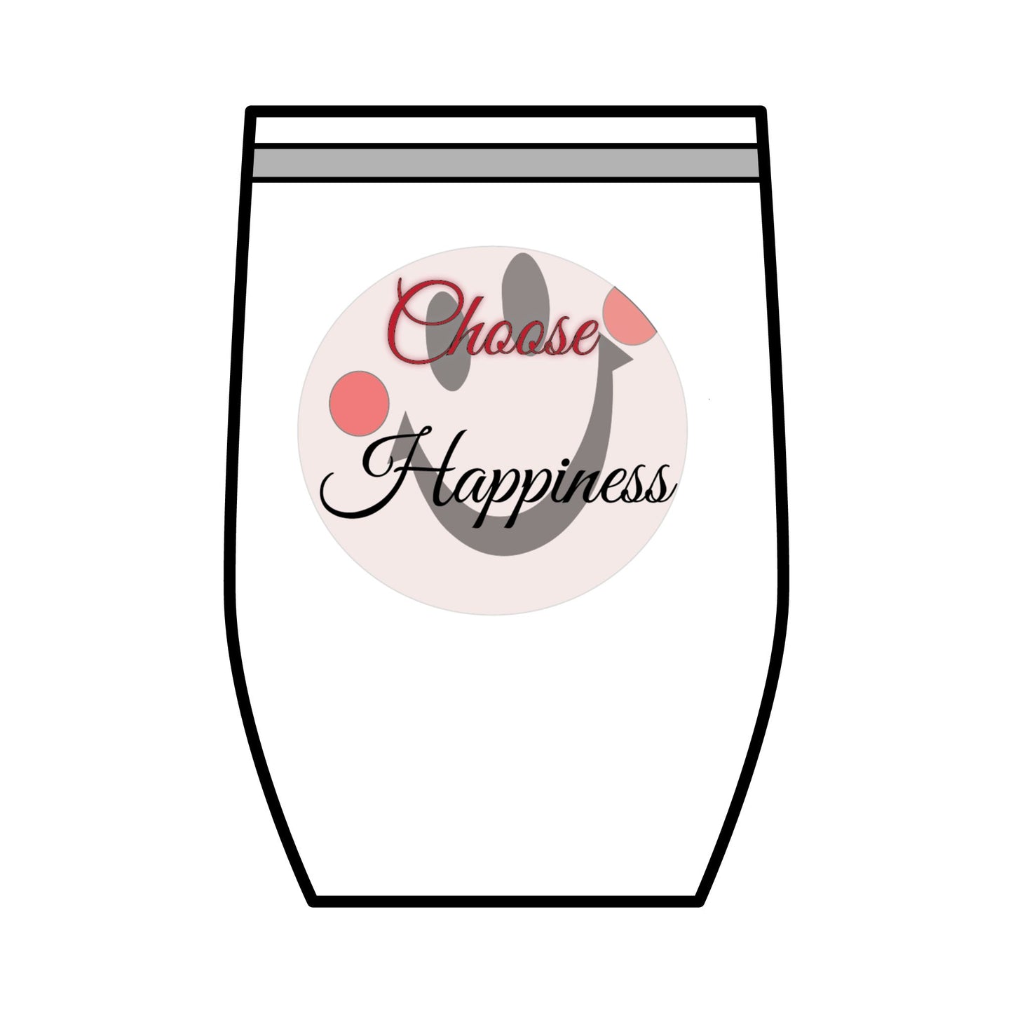 Wine Tumbler, 12oz Choose Happiness