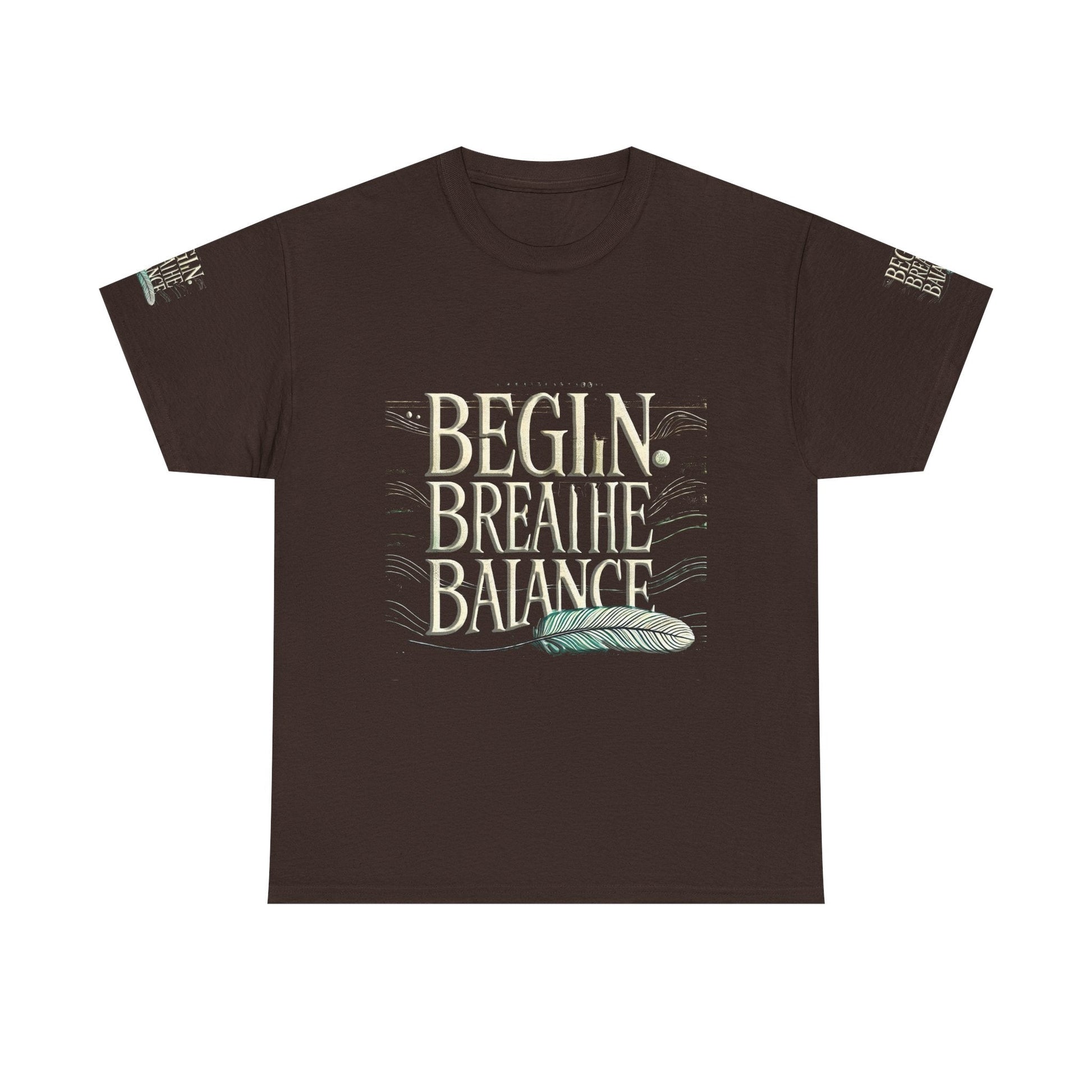 Unisex Heavy Cotton t-shirt  Begin Breathe Balance t-shirt for Comfort