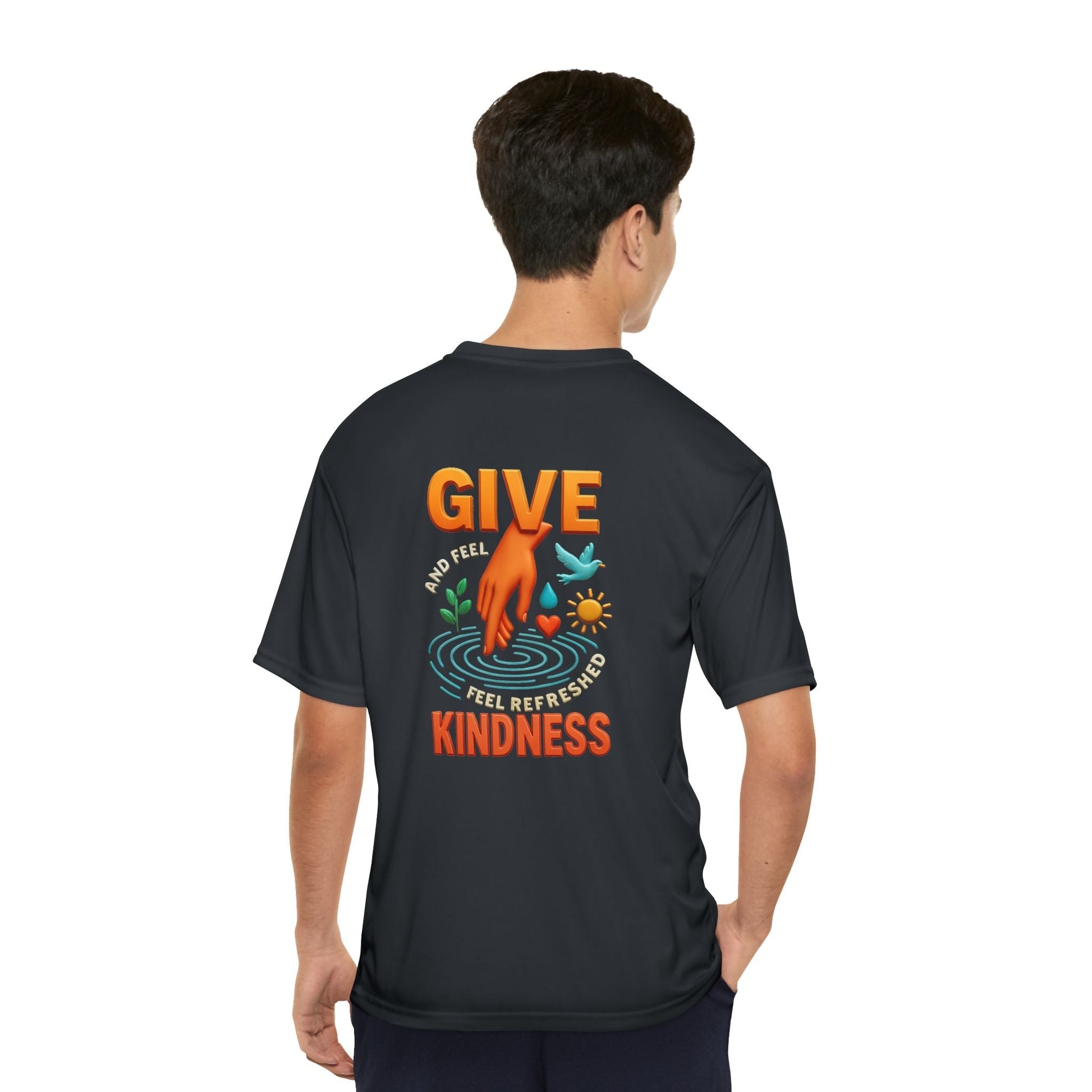 Mens Performance T-Shirt for Fitness & Kindness-Inspired Style