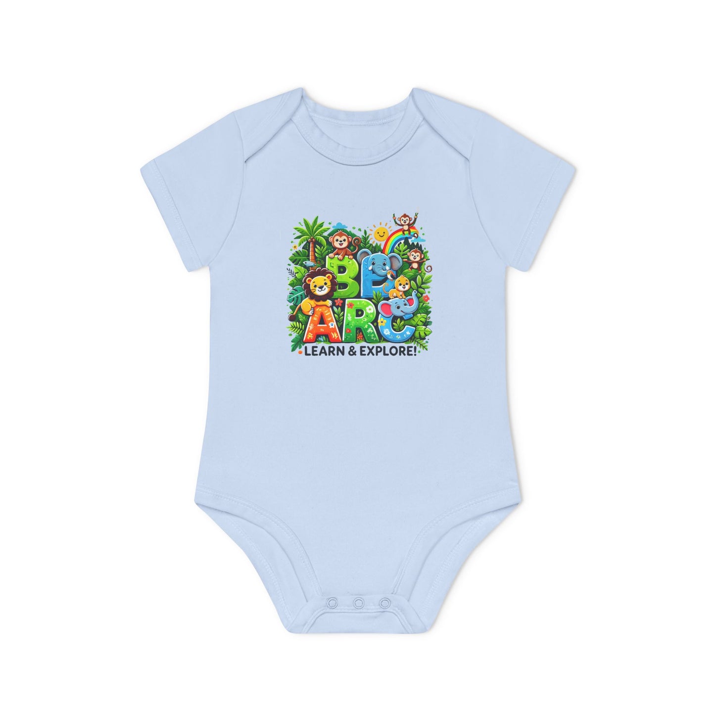 Baby Organic Short Sleeve Bodysuit" Learn and Explore"