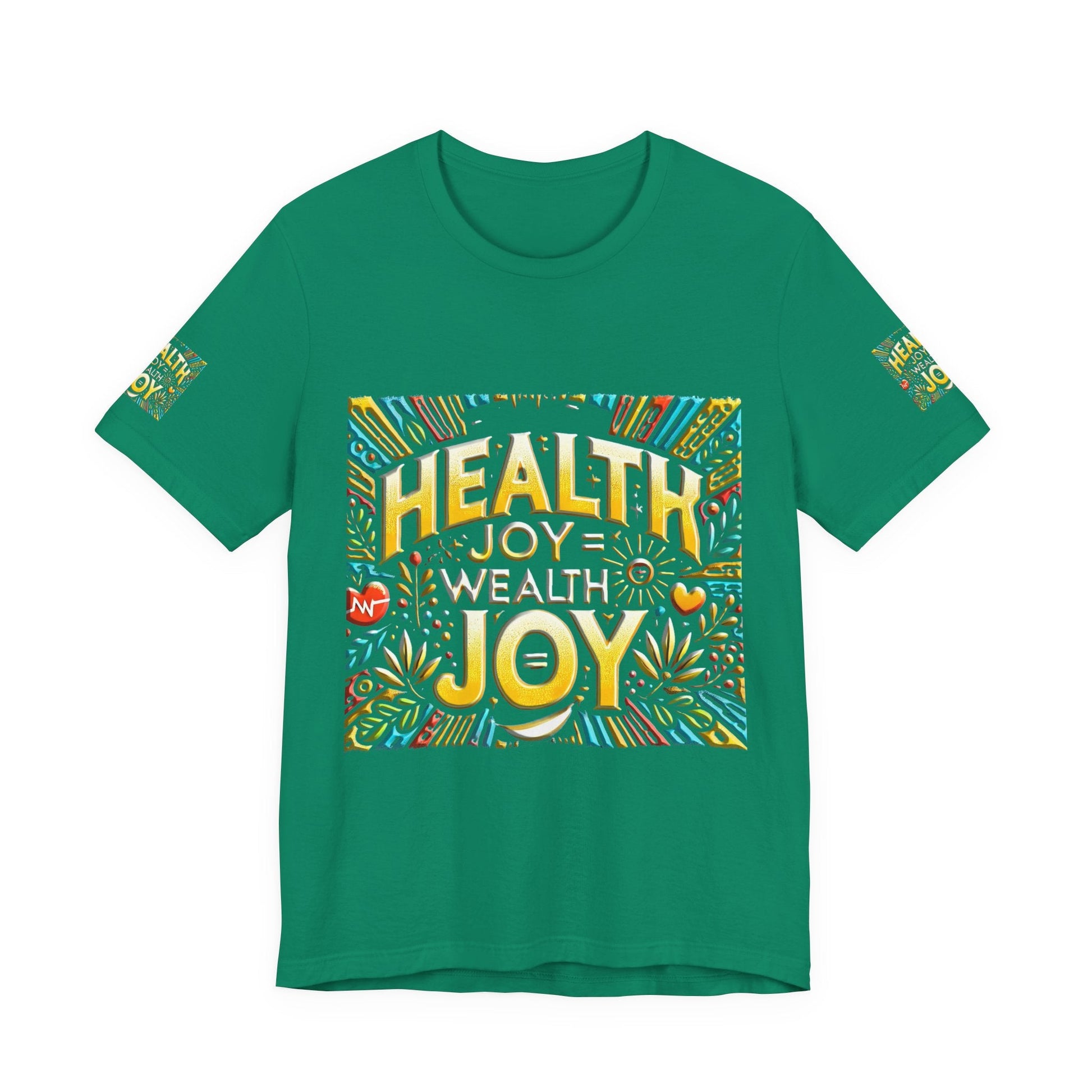 Unisex Jersey Short Sleeve T-shirt – Health Joy Wealth Joy | Comfy Fit