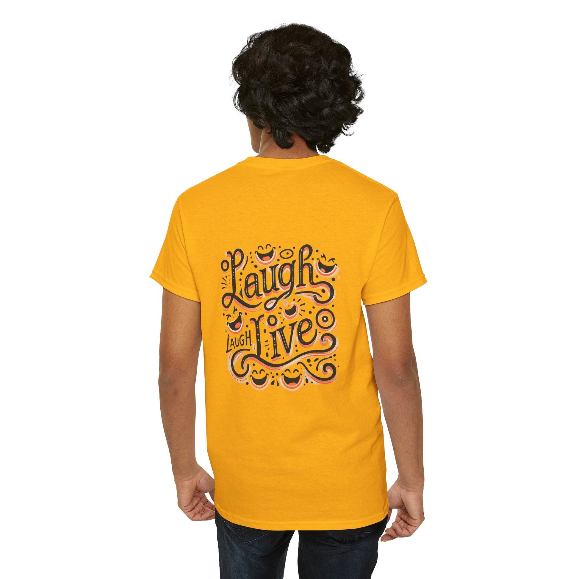 Unisex Heavy Cotton T-shirt  - Laugh Live III Built for Everyday Style