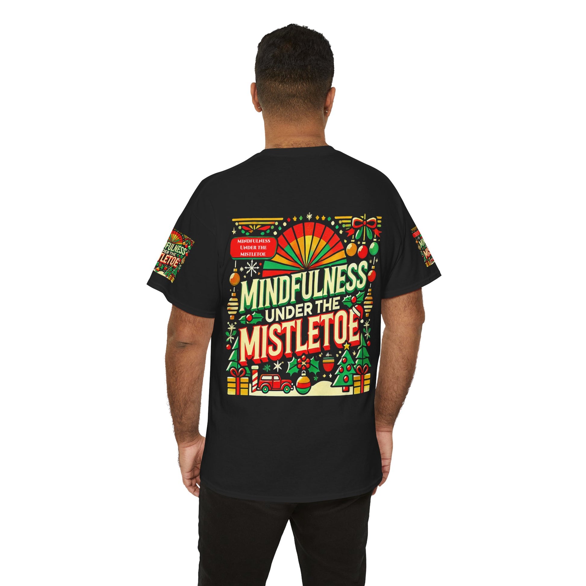 Unisex Heavy Cotton T-shirt - Mindfulness Under the Mistletoe Classic