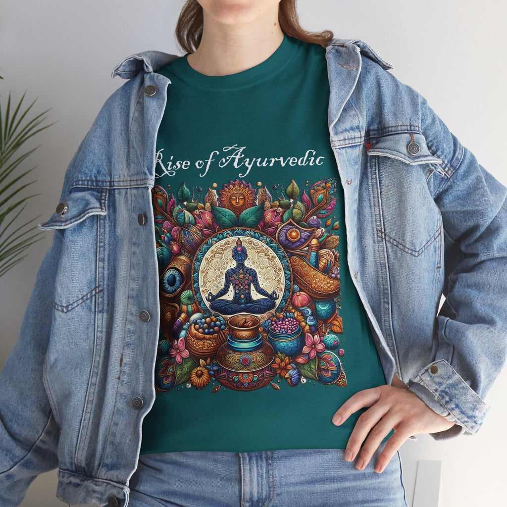 Unisex Heavy Cotton T-shirt - Rediscover 5000 years Ayurvedic Designs