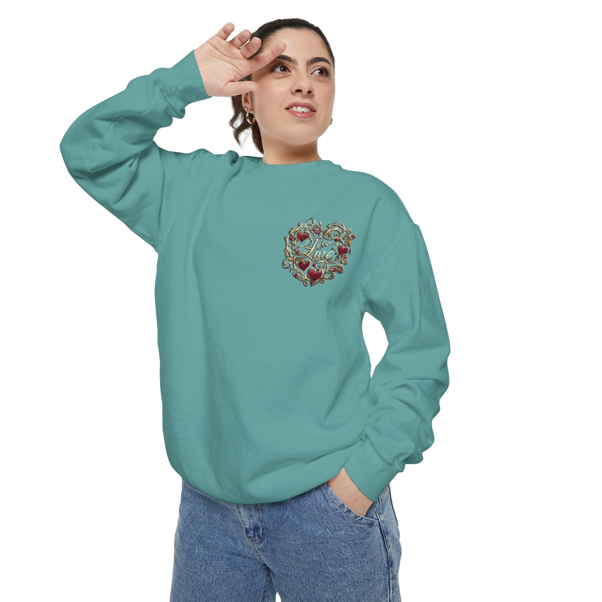 Unisex Garment-Dyed Sweatshirt - Love For Me Premium Comfort