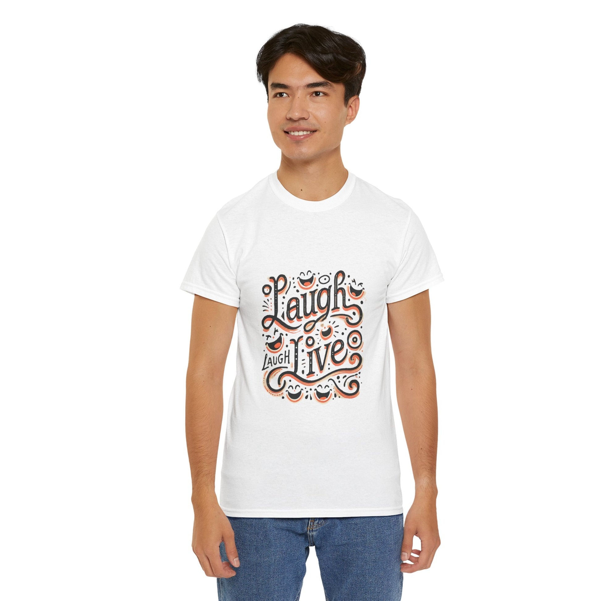 Unisex Heavy Cotton T-shirt  - Laugh Live III Built for Everyday Style