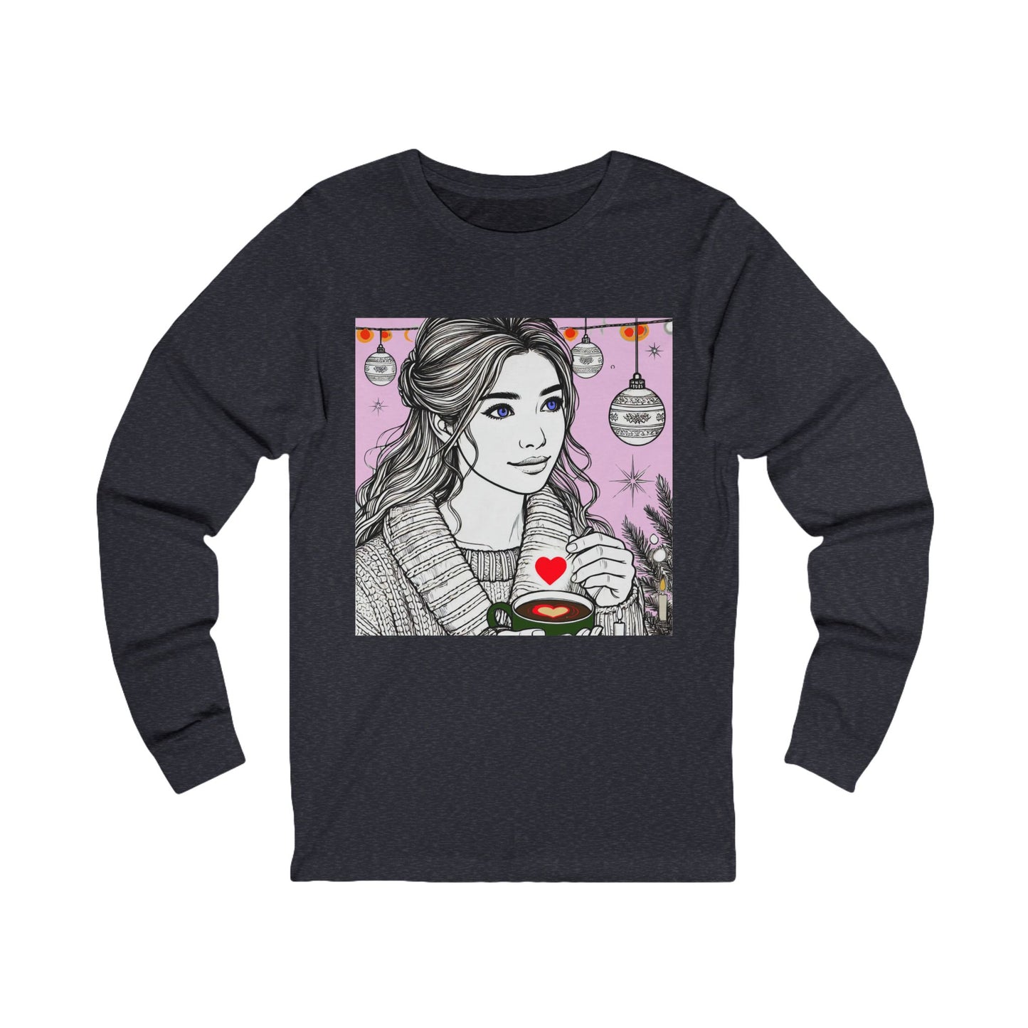 Unisex Jersey Long Sleeve Tee " Line Drawing Beauty"