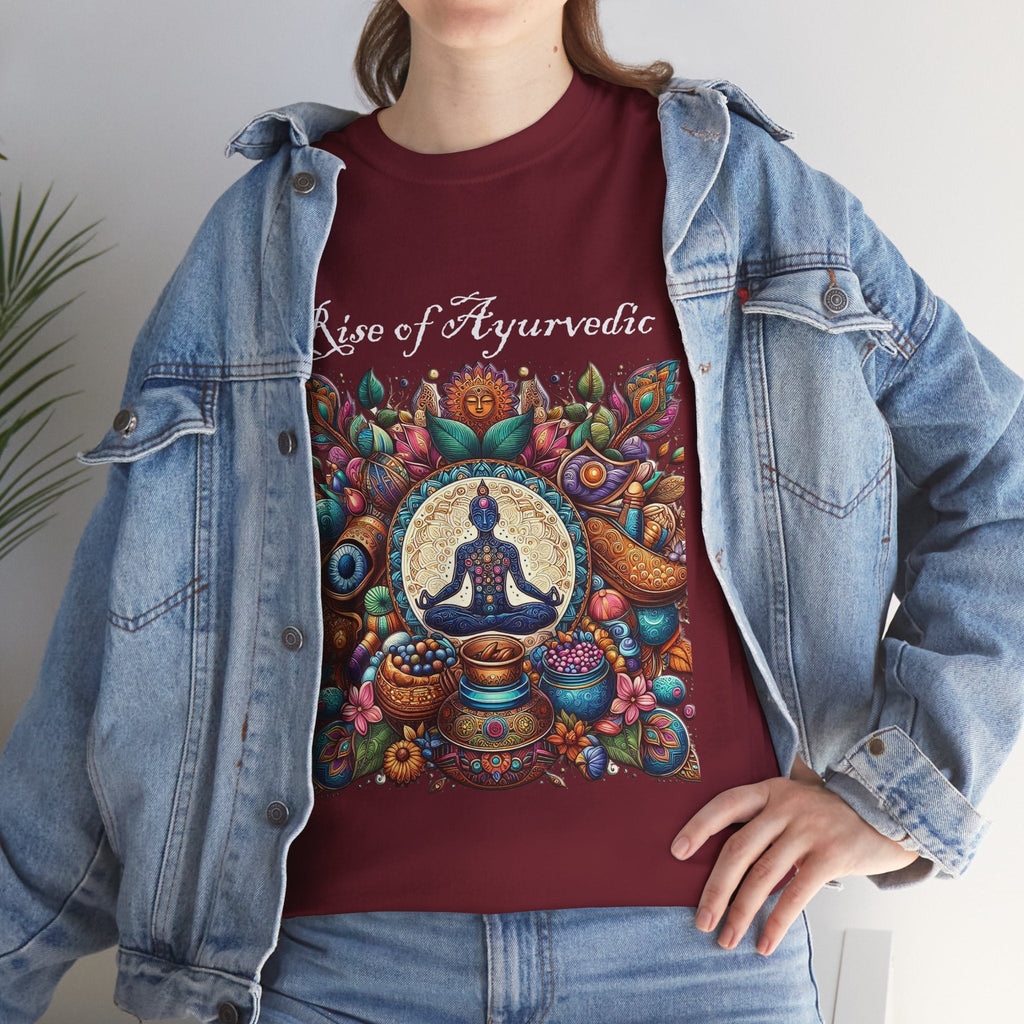Unisex Heavy Cotton T-shirt - Rediscover 5000 years Ayurvedic Designs