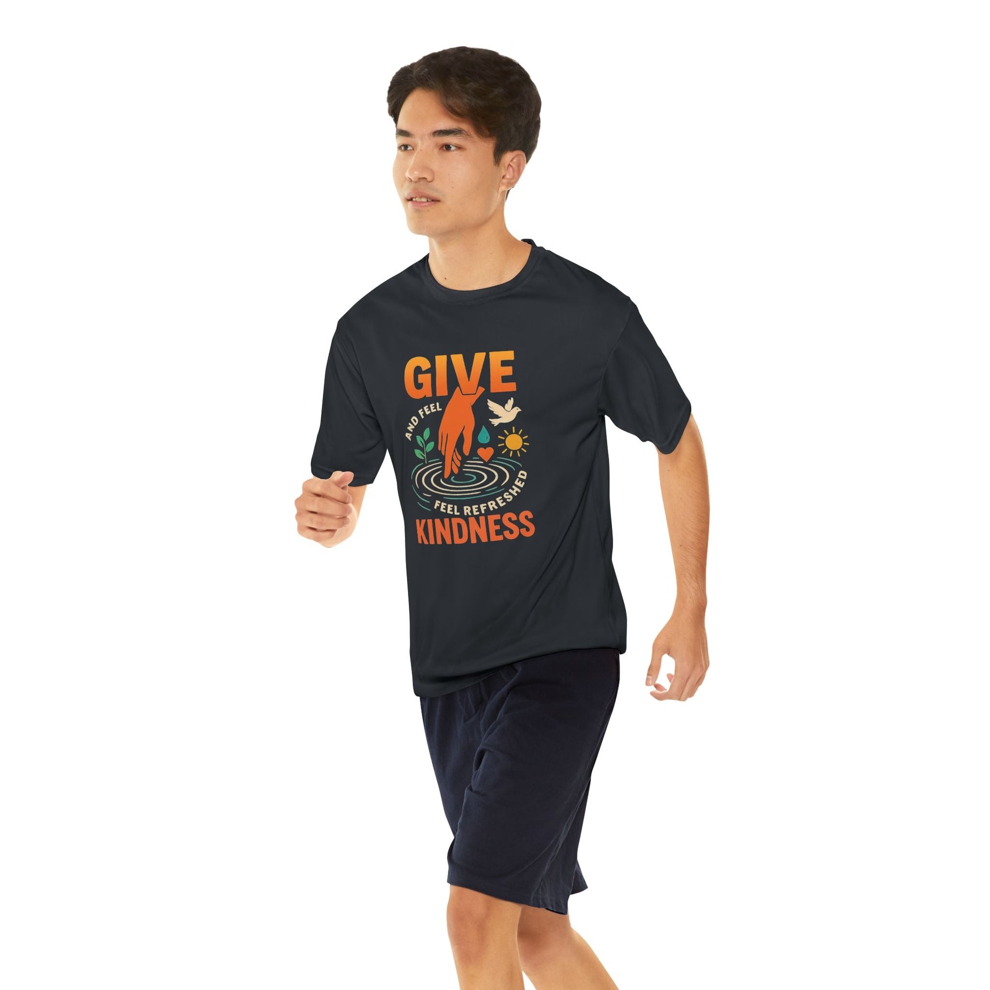 Mens Performance T-Shirt for Fitness & Kindness-Inspired Style