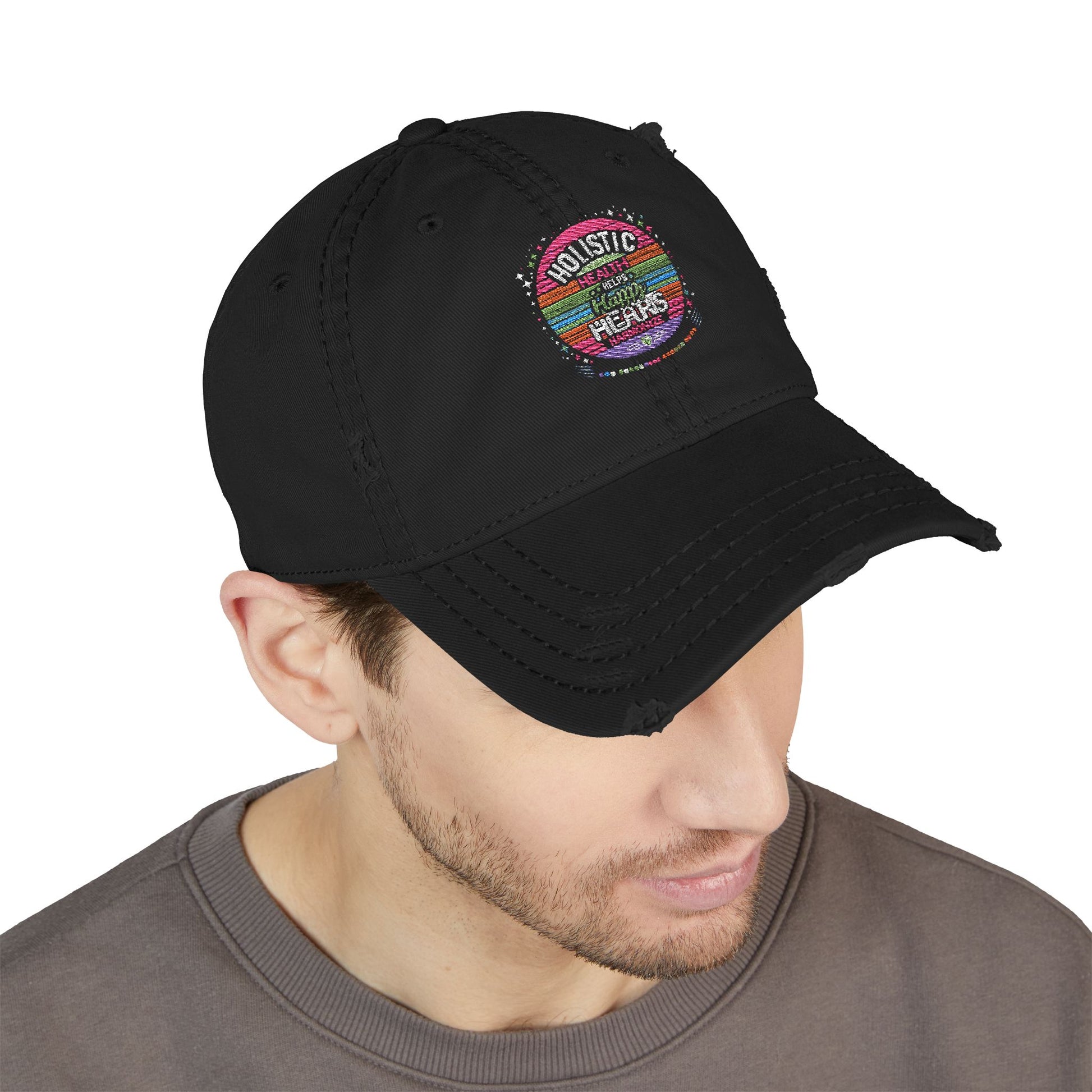 Distressed Dad Hat - Embroidered Casual Stylish Comfort for Everyday Wear
