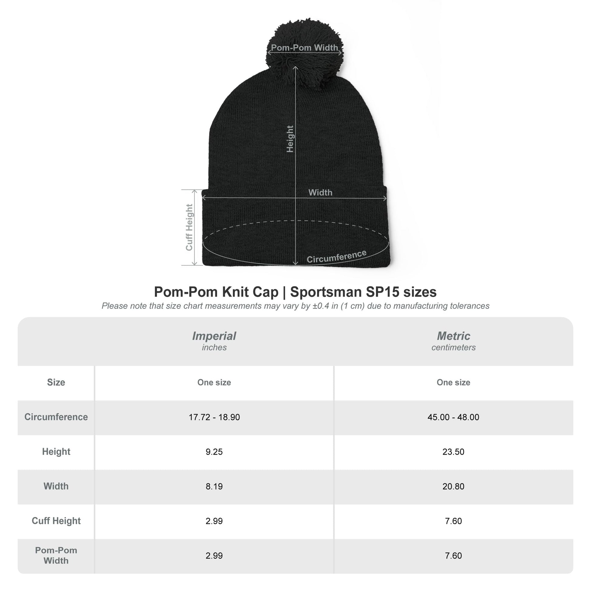 Embroidered Pom-Pom Knit Cap - Cozy Winter Beanie for All Seasons