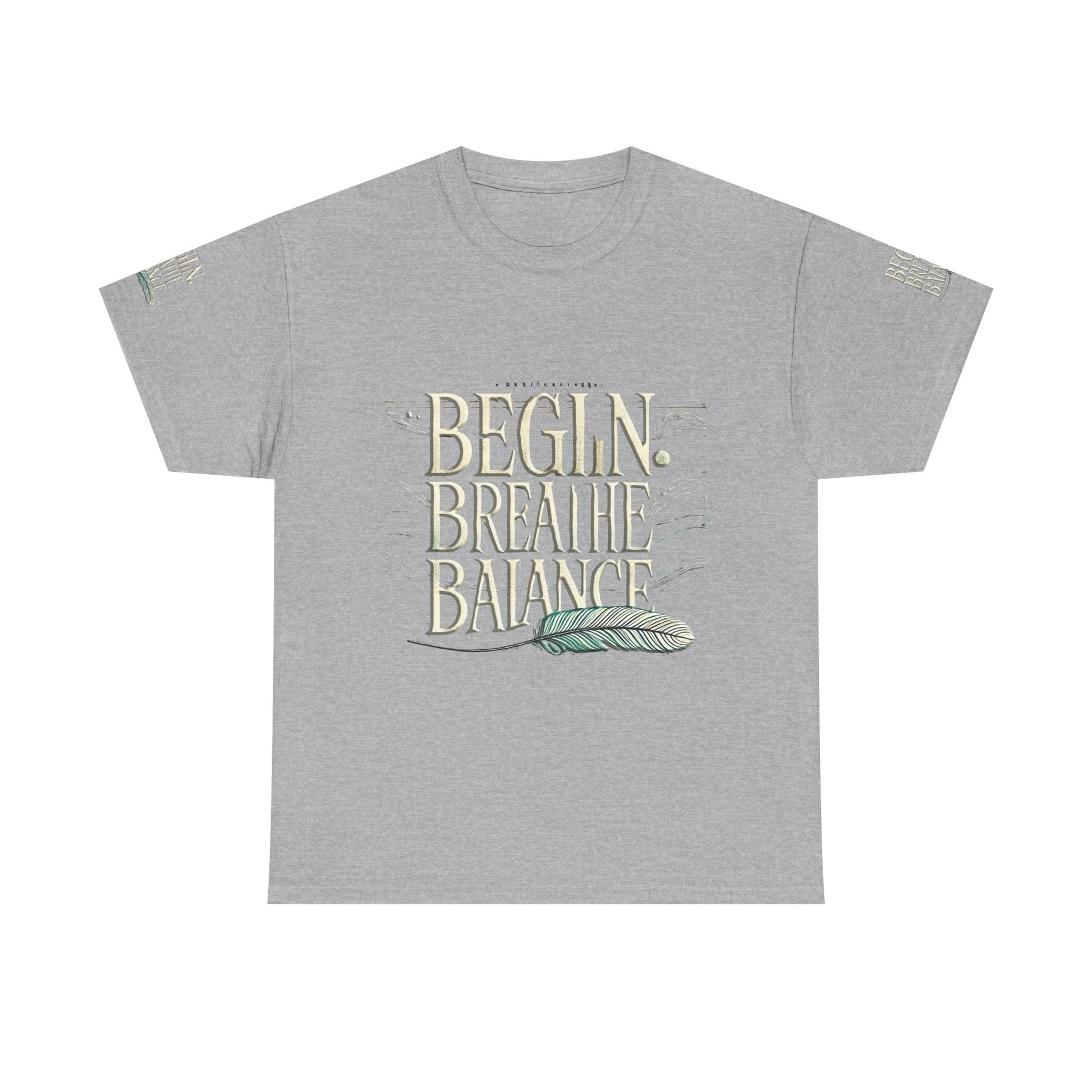 Unisex Heavy Cotton t-shirt  Begin Breathe Balance t-shirt for Comfort