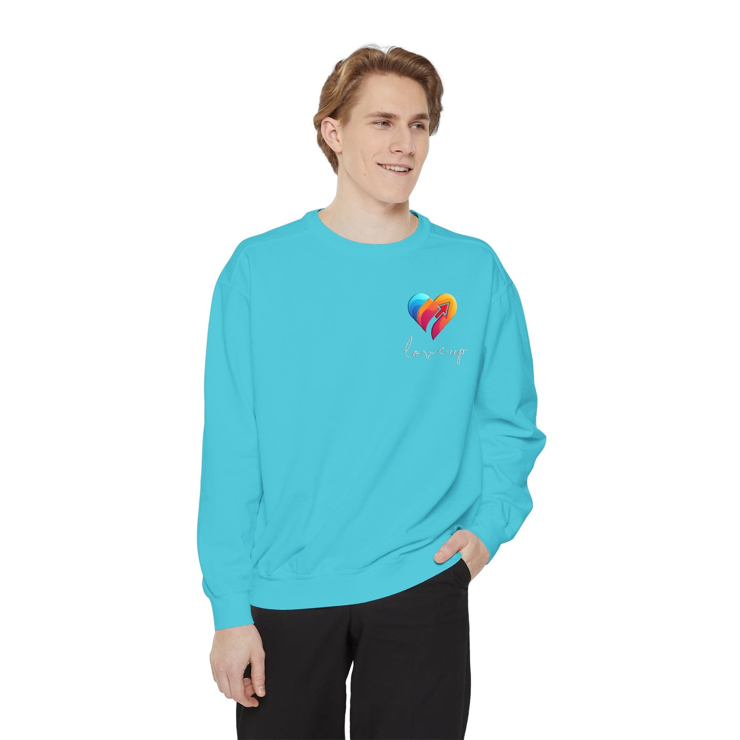 Unisex Garment-Dyed Sweatshirt " Love's Up"